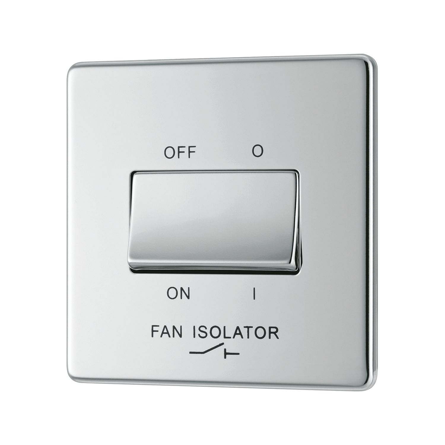 LAP 10A 1-Gang 3-Pole Fan Isolator Switch Polished Chrome (383KJ)