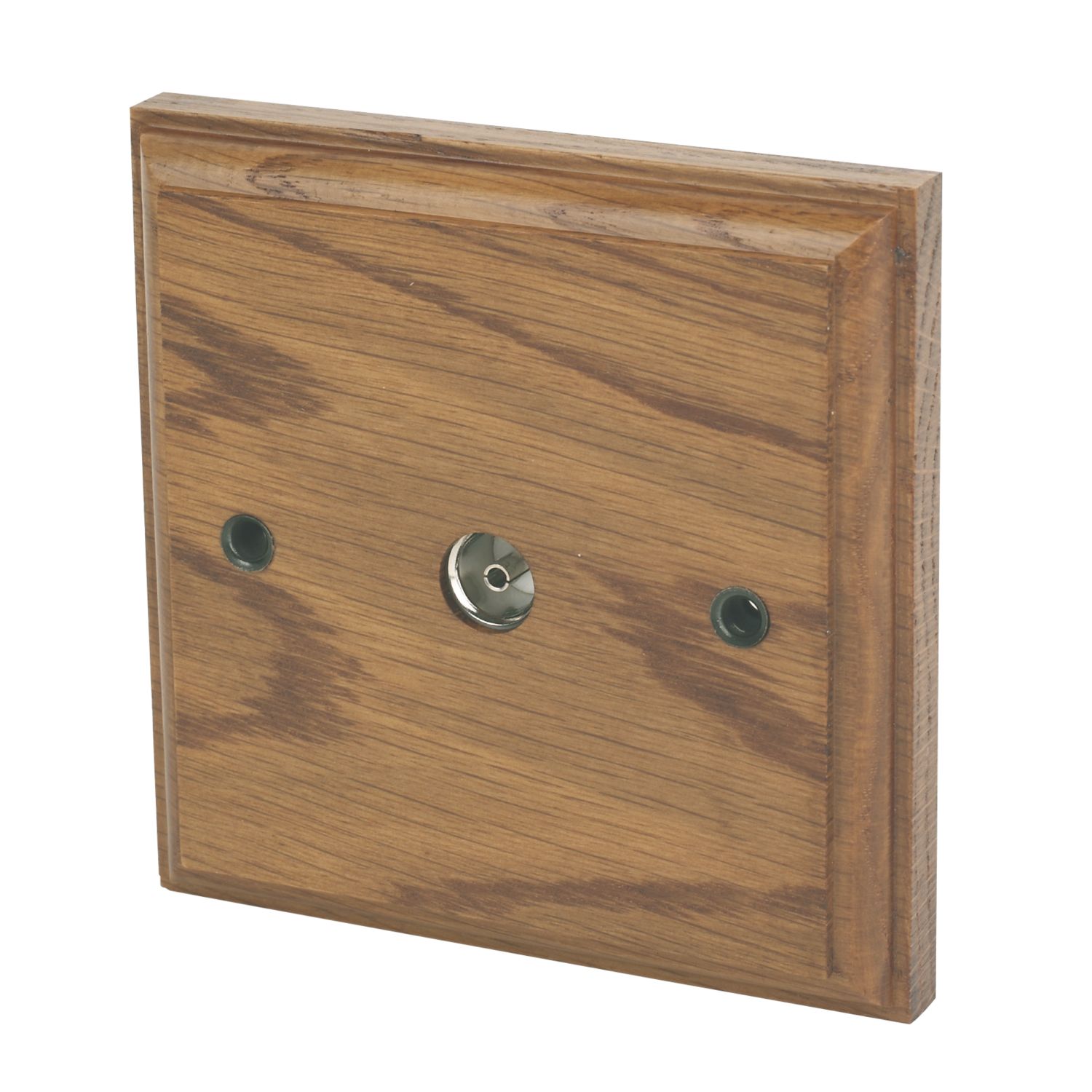 Varilight 1-Gang Coaxial TV Socket Medium Oak (3859H)