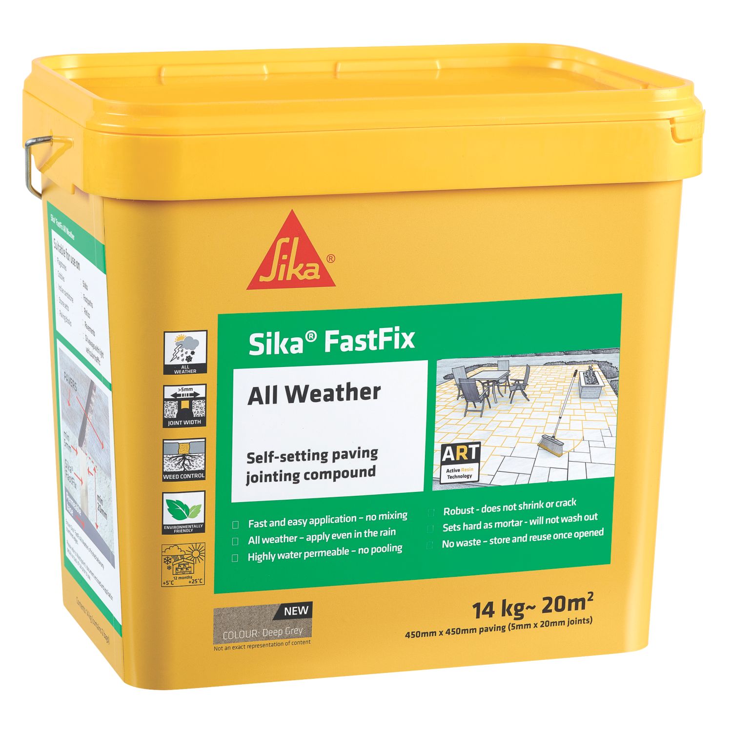 Sika Fastfix Self-Setting Paving Jointing Compound Deep Grey 14kg (388KY)
