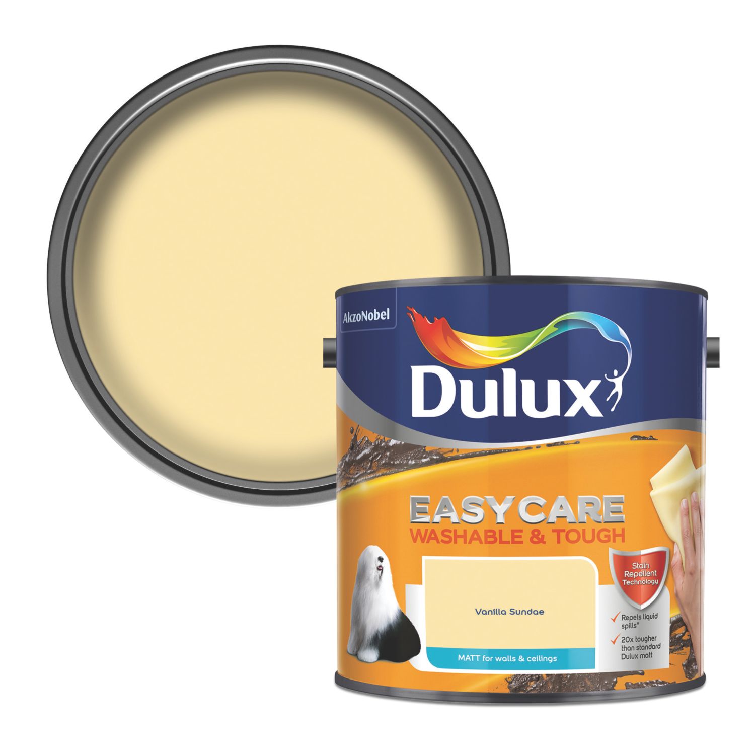 Dulux EasyCare Washable & Tough 2.5Ltr Vanilla Sundae Matt Emulsion Paint (3895T)