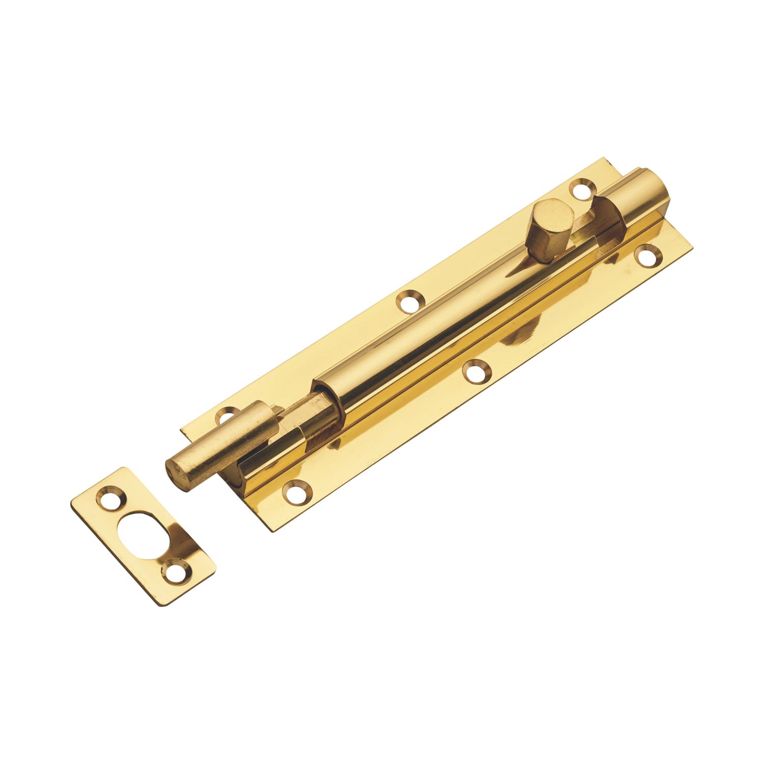Necked Barrel Door Bolt Polished Brass 152mm (390PR)