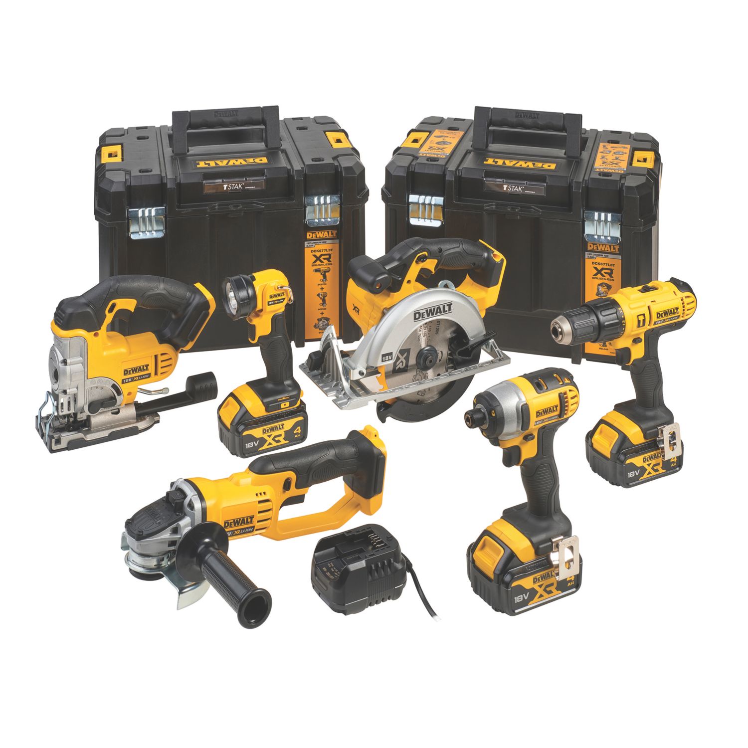 DeWalt DCK677M3T-GB 18V 3 x 4.0Ah Li-Ion XR Cordless 6 Piece Kit (390RL)