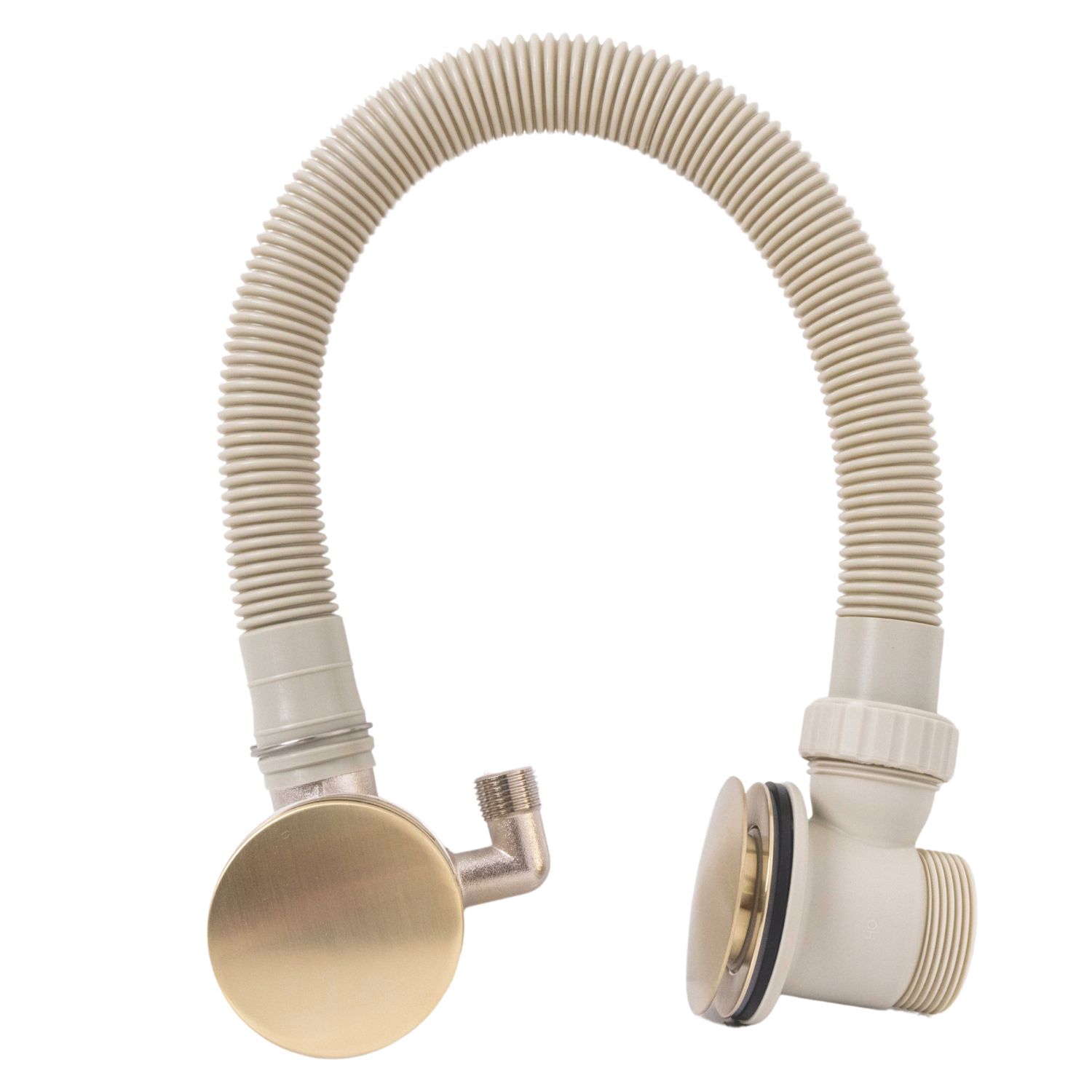 ETAL Freeflow Gravity-Pumped & HP/Combi Round Bath Filler, Clicker Waste & Overflow Brushed Brass (391VN)