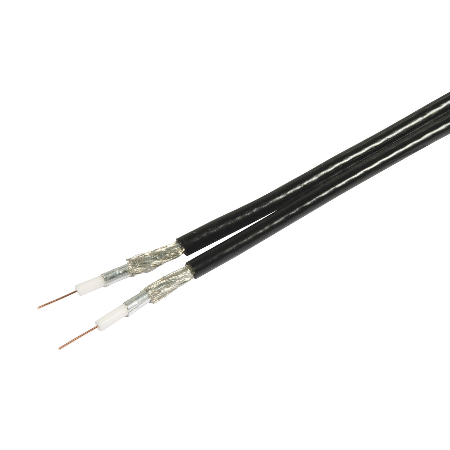 Labgear RG6 Black 2-Core Round Coaxial Cable 50m Coil (392CL)