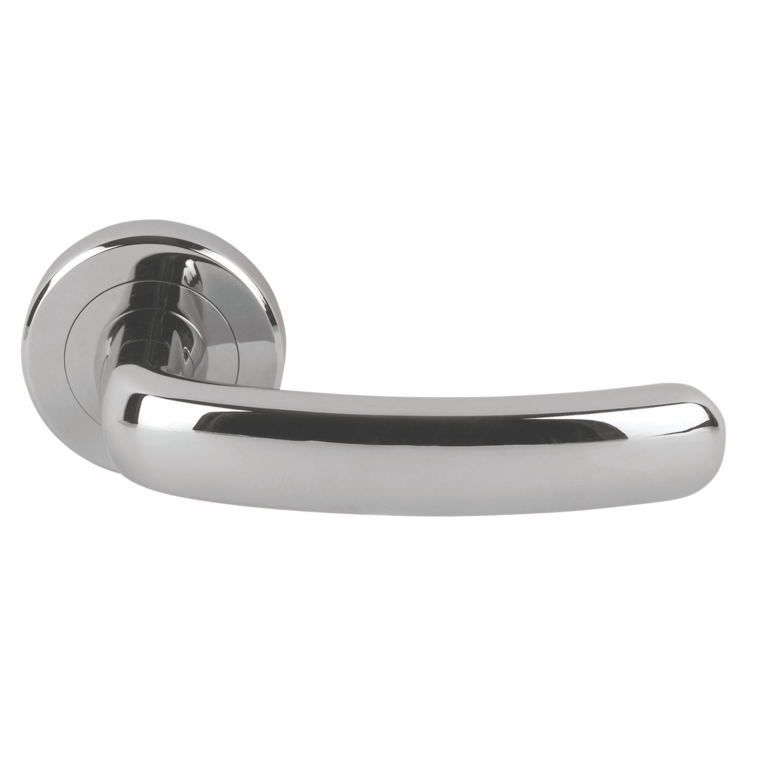 Serozzetta Shape Lever on Rose Door Handles Pair Polished Chrome (3952P)