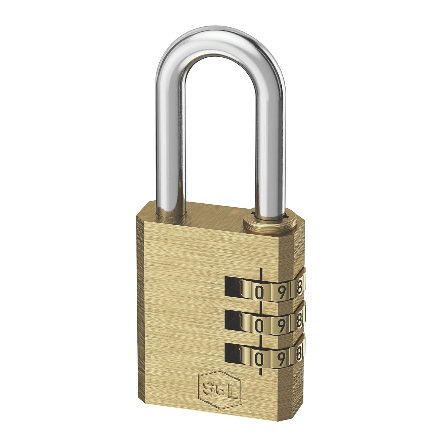 Smith & Locke Closed Shackle Combination Padlock Brass 30mm (395FA)