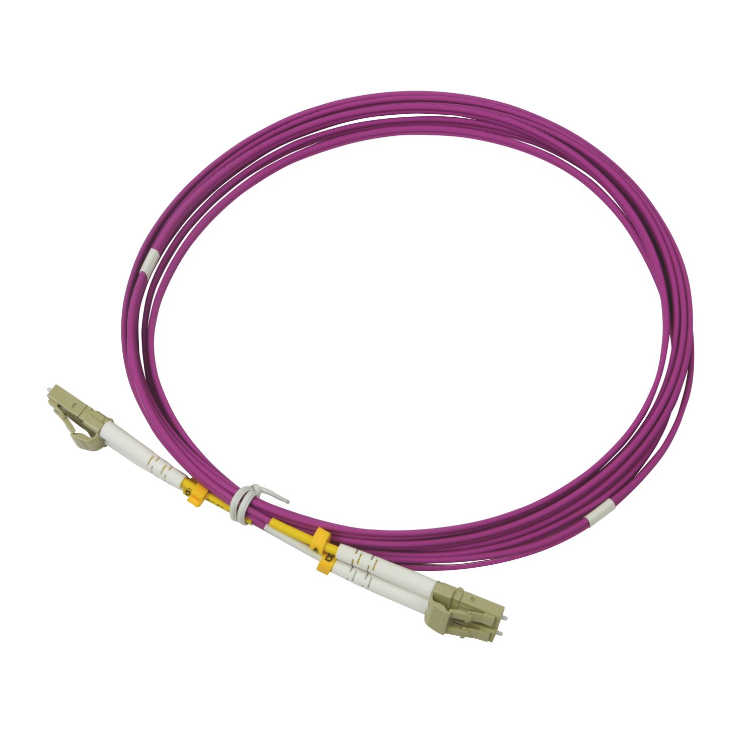 Labgear Duplex Multi Mode Purple LC- LC OM4 LSZH Fibre Optic Cable 3m (395KM)