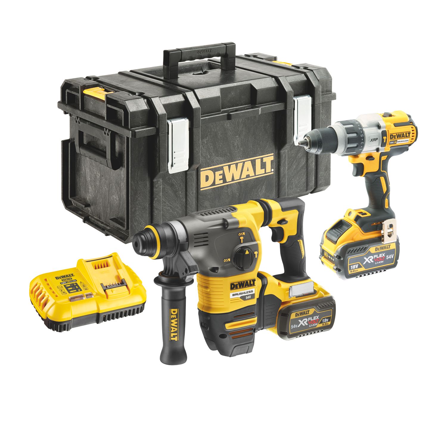 DeWalt DCK2033X2-GB 54V 2 x 9.0Ah Li-Ion XR FlexVolt Brushless Cordless Twin Pack (397XK)