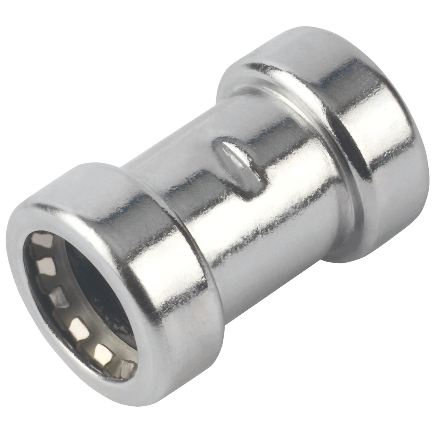 Tectite Sprint Chrome-Plated Copper Push-Fit Equal Coupler 15mm (399FJ)