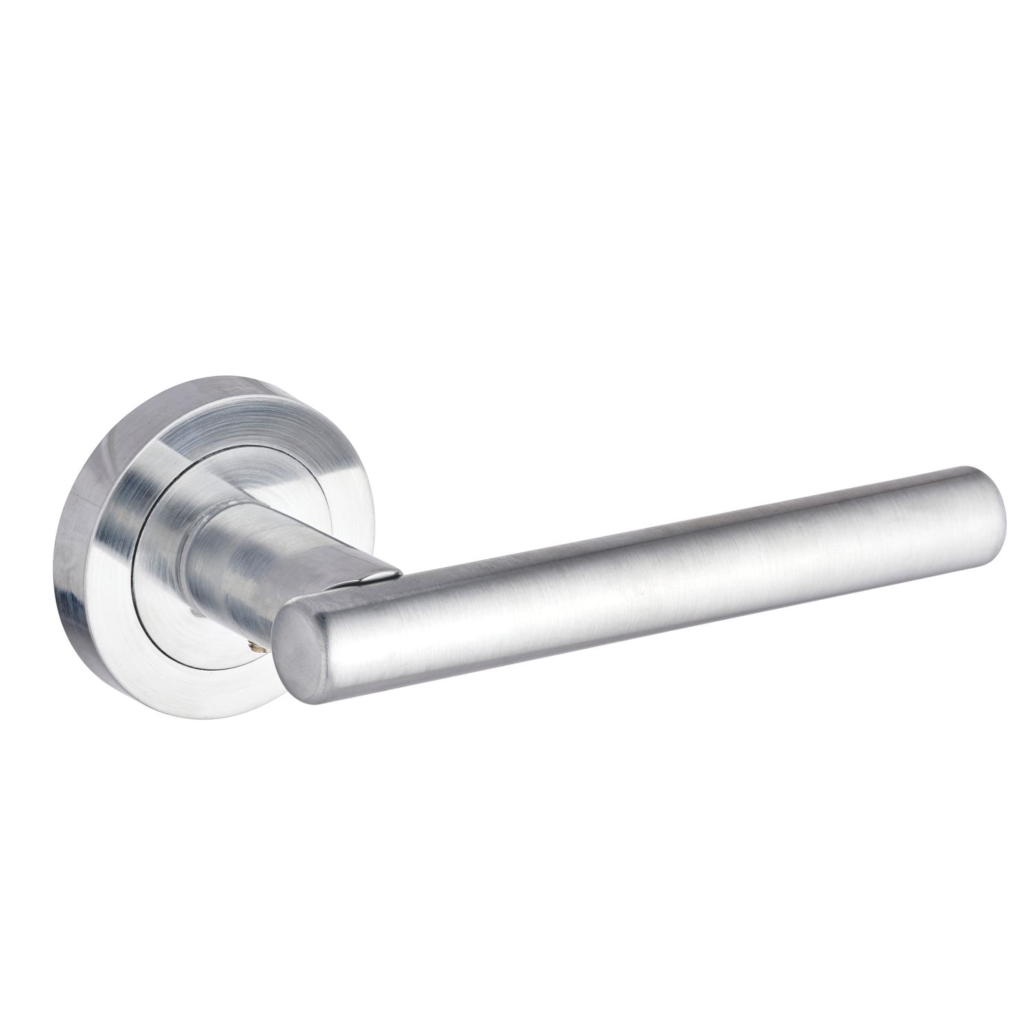 Smith & Locke Asker Fire Rated Lever on Rose Door Handles Pair Satin Chrome (400HY)