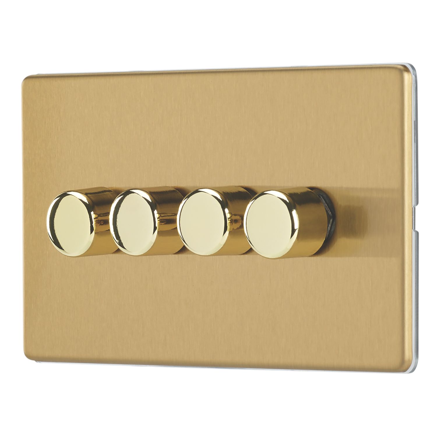 Contactum Lyric 4-Gang 2-Way Dimmer Switch Brushed Brass (400RR)