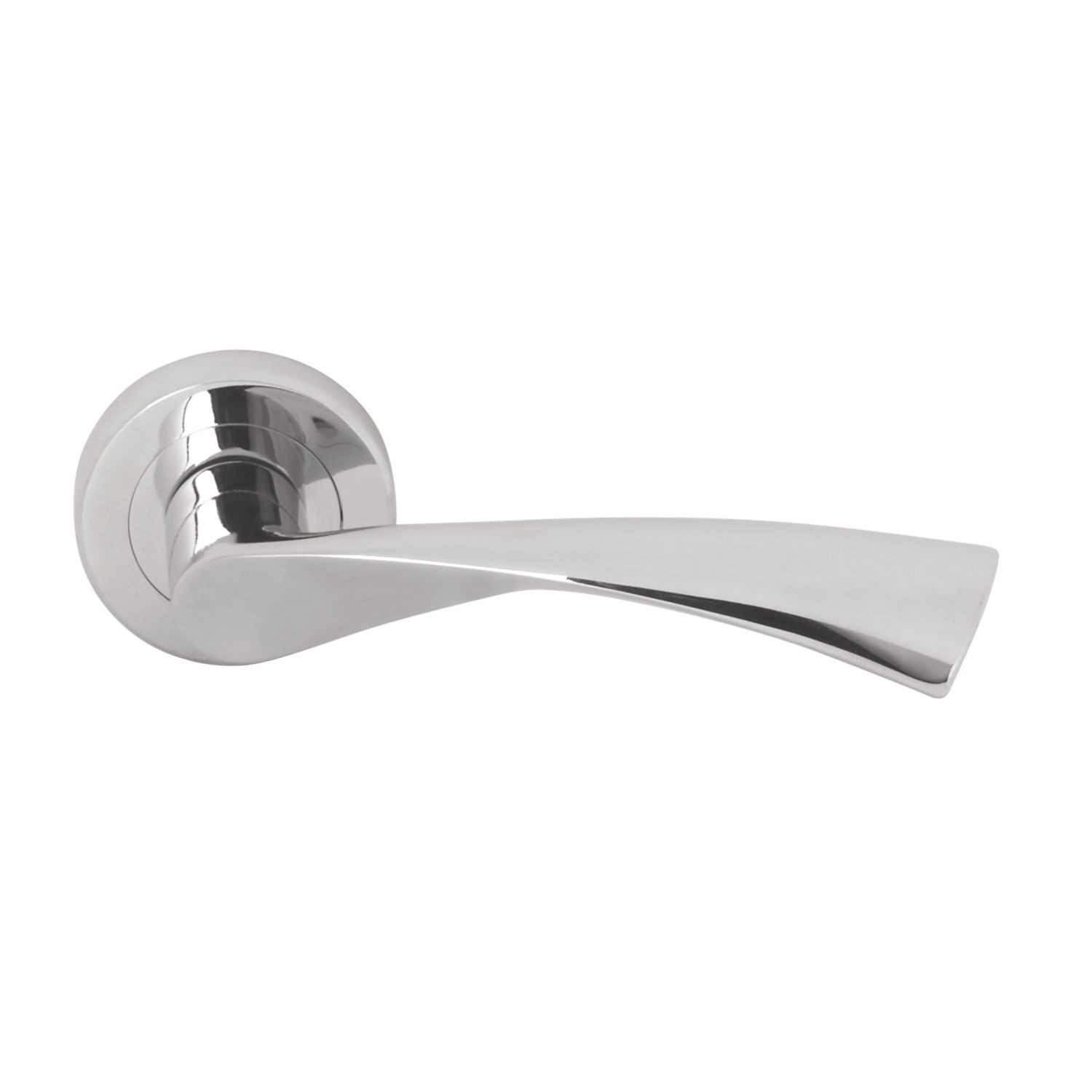 Serozzetta Breeze Fire Rated Lever on Rose Door Handles Pair Polished Chrome (4011H)