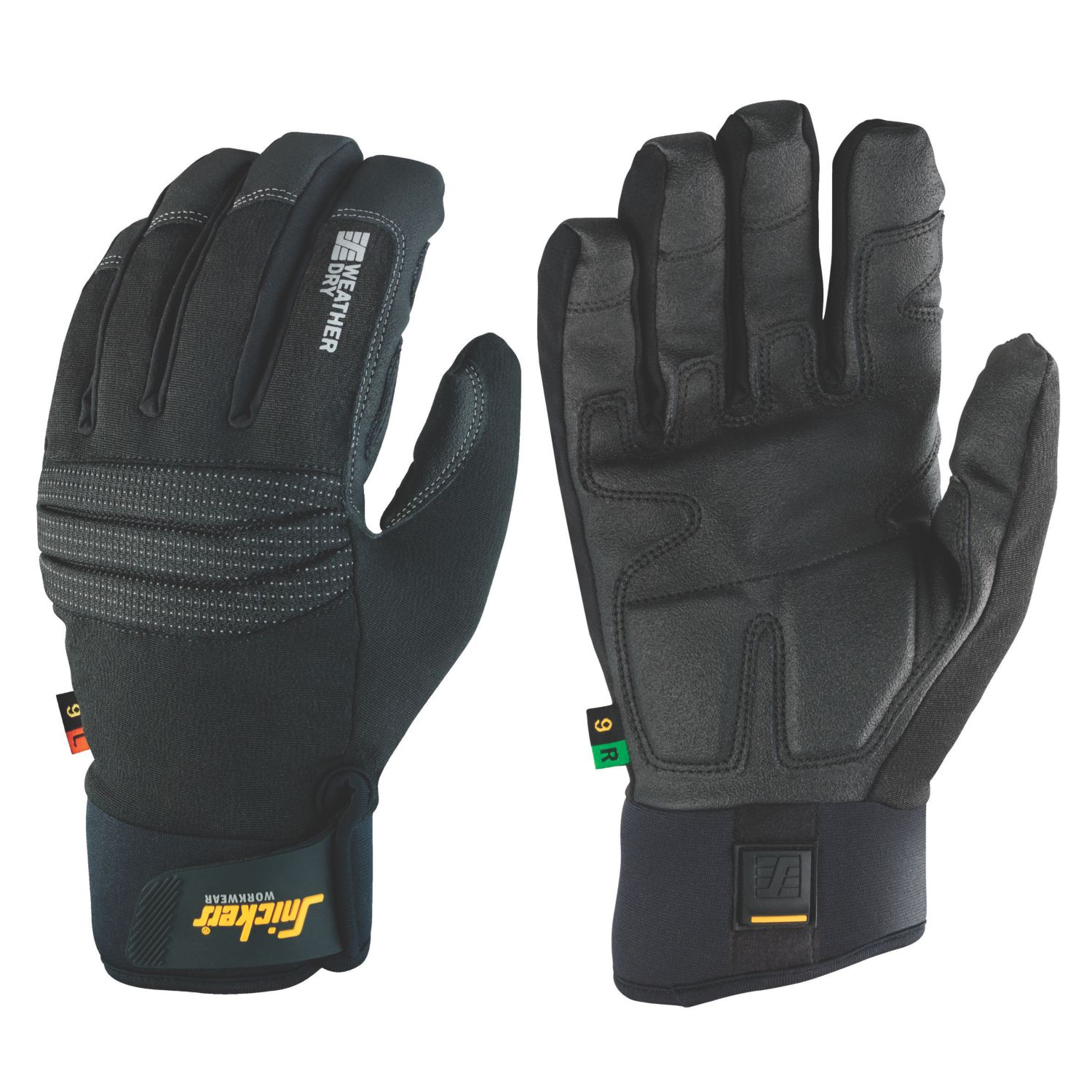 Snickers 9579 Weather Dry Gloves Black Large (4046H)