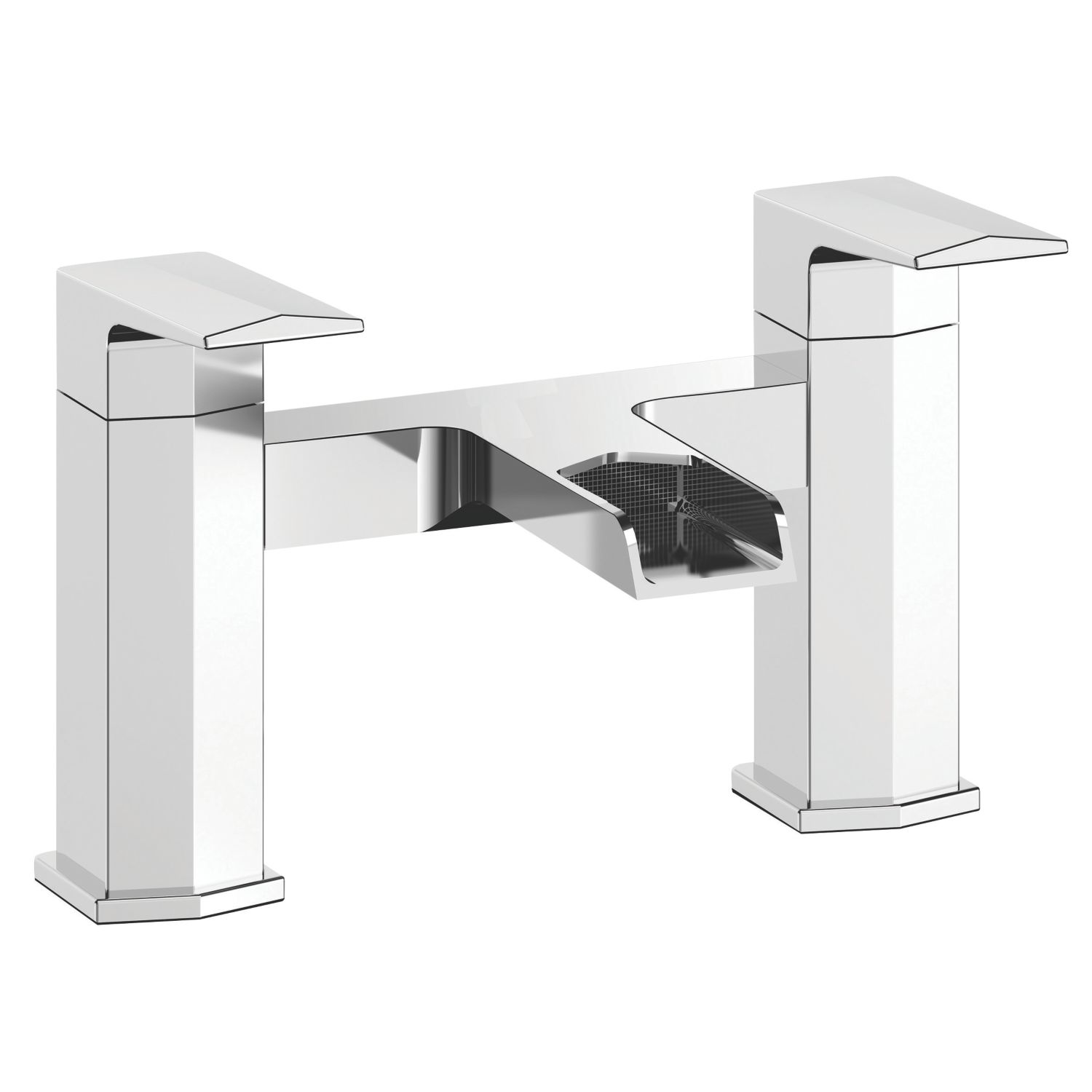 Bristan Elegance Waterfall Chrome 150mm Deck Mounted Lever 2 Tap Holes Bath Mixer Tap (404JK)