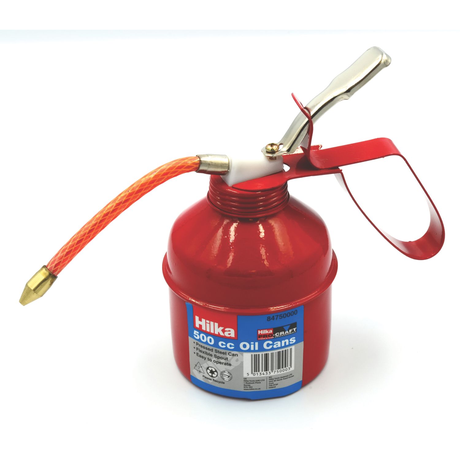 Hilka Pro-Craft Steel Oil Can Red 500cc (404KR)