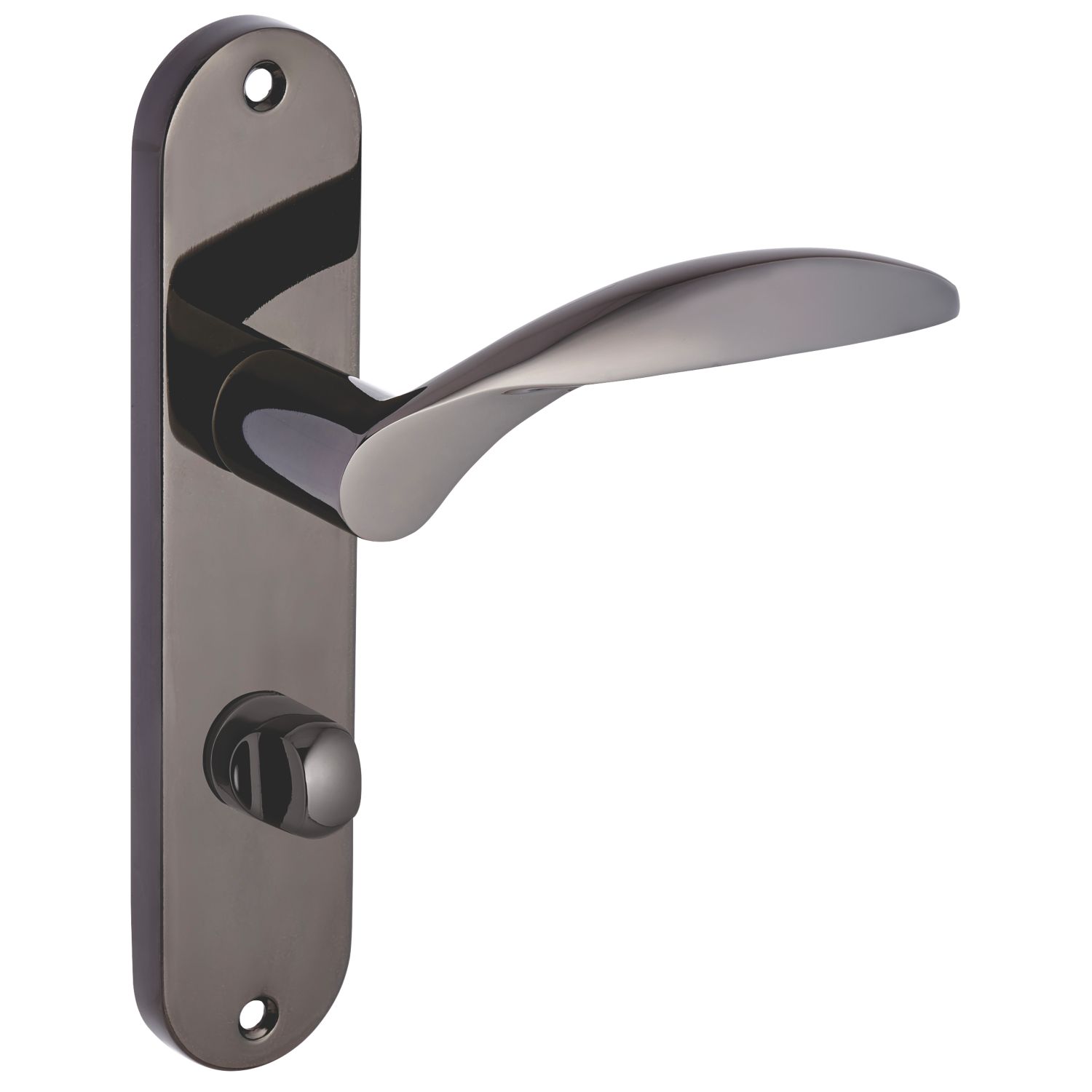Smith & Locke Crantock Fire Rated WC Door Handles Pair Black Nickel (405HY)