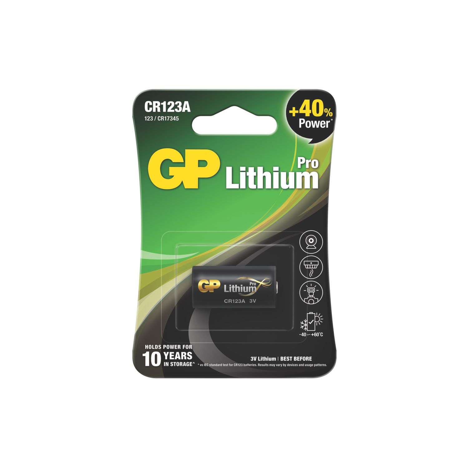 GP Batteries Pro CR123 3V Lithium Battery (405RM)