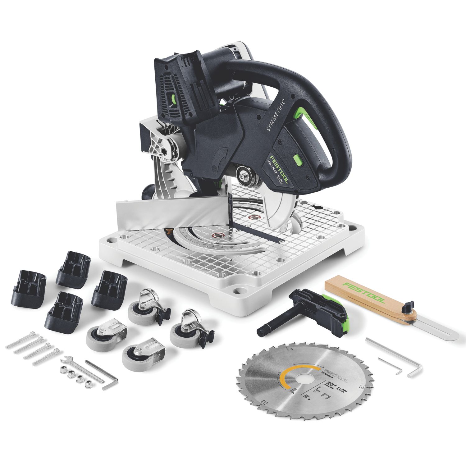 Festool SYMC 70 EB-Basic 216mm 36V Li-Ion Airstream & Bluetooth Brushless Cordless Single-Bevel Mitre Saw - Bare (406VR)