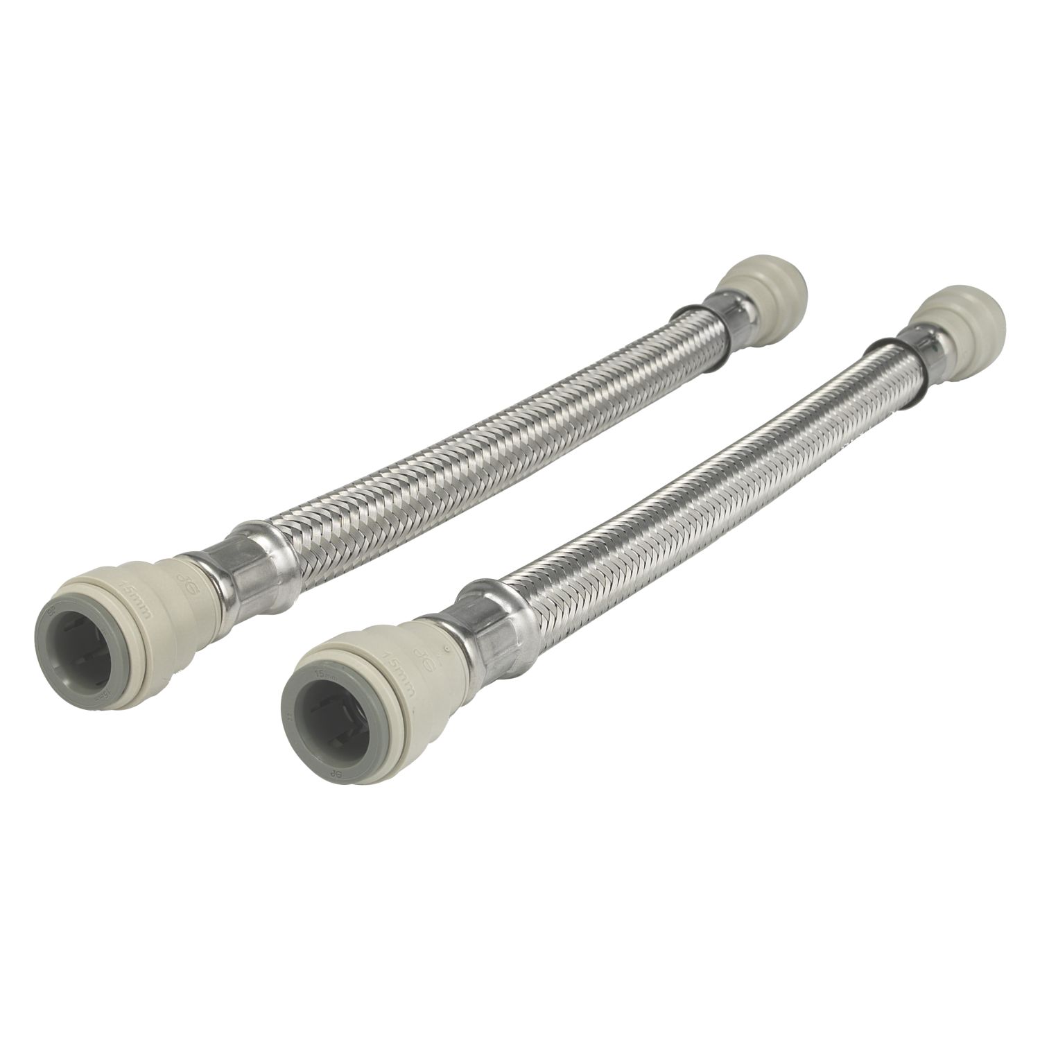 JG Speedfit Push-Fit Flexible Tap Connector Hoses 15mm x 15mm x 300mm 2 Pack (4074G)