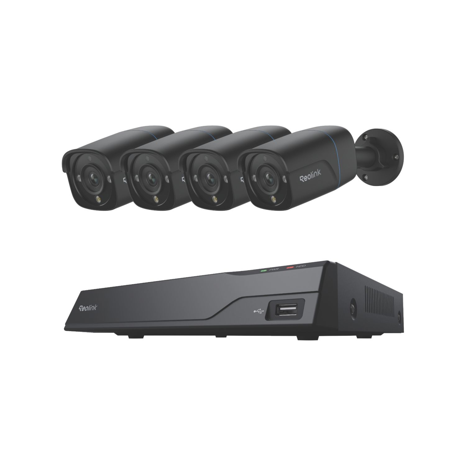 Reolink NVS8-8MB4-B 16TB 8-Channel 4K PoE NVR Kit & 4 x 4K Indoor & Outdoor Cameras (407LH)