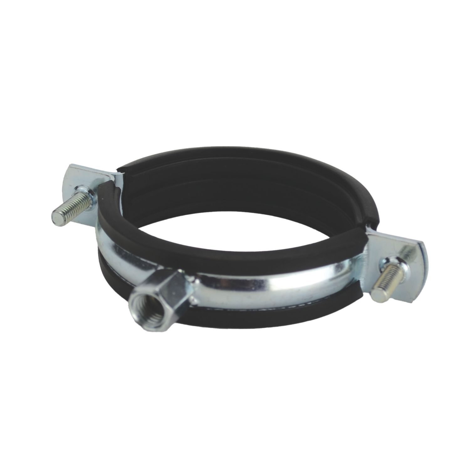 Tesla 99-105mm Rubber Lined Pipe Clips Black/Zinc-Plated 2 Pack (407RE)