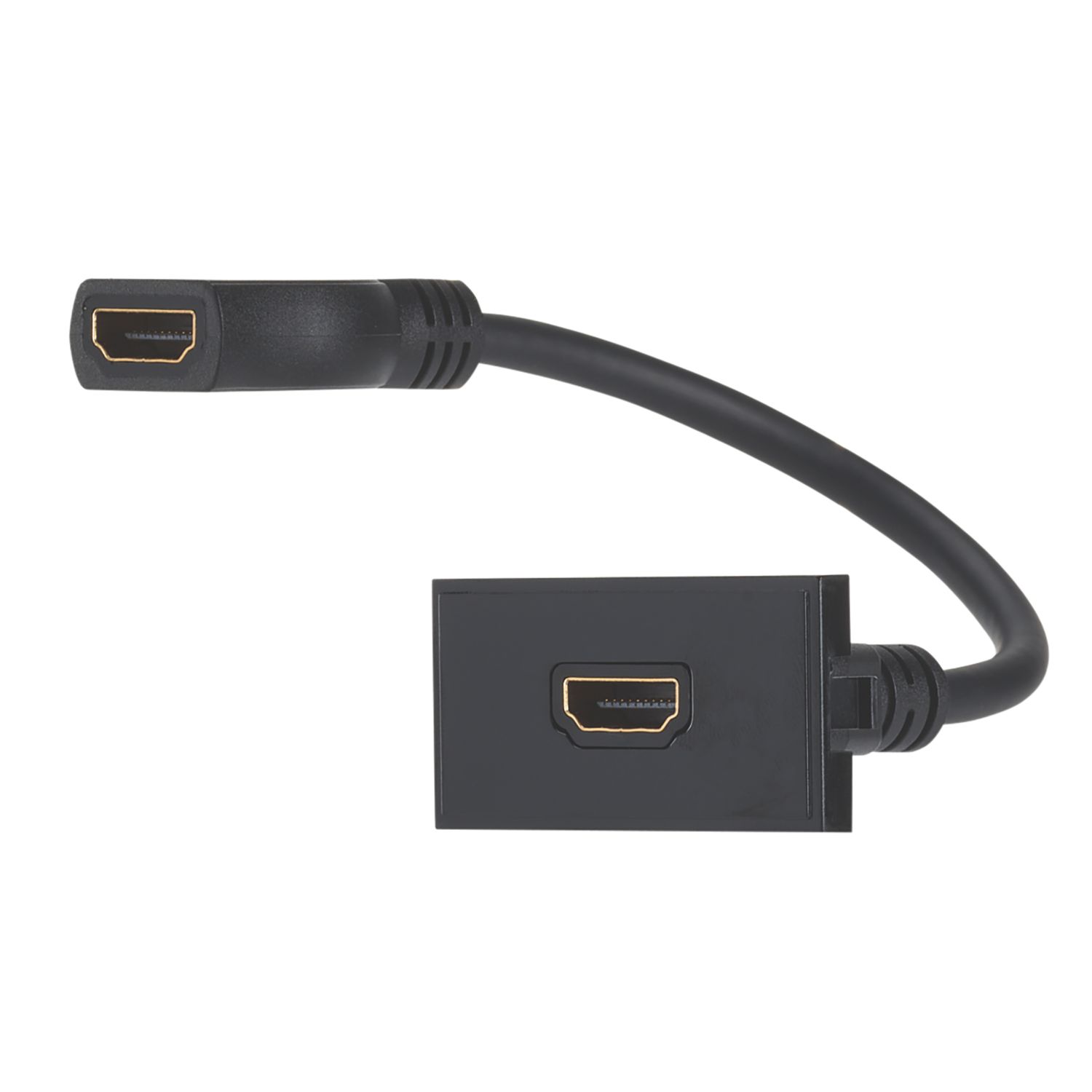 Contactum Media Single Modular HDMI Outlet Black with Colour-Matched Inserts (407RP)