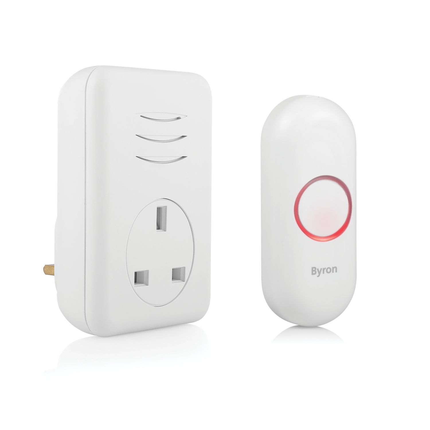 Byron DBY-22313UK Plug-In Wireless Doorbell Kit White 2 Piece Set (407YE)