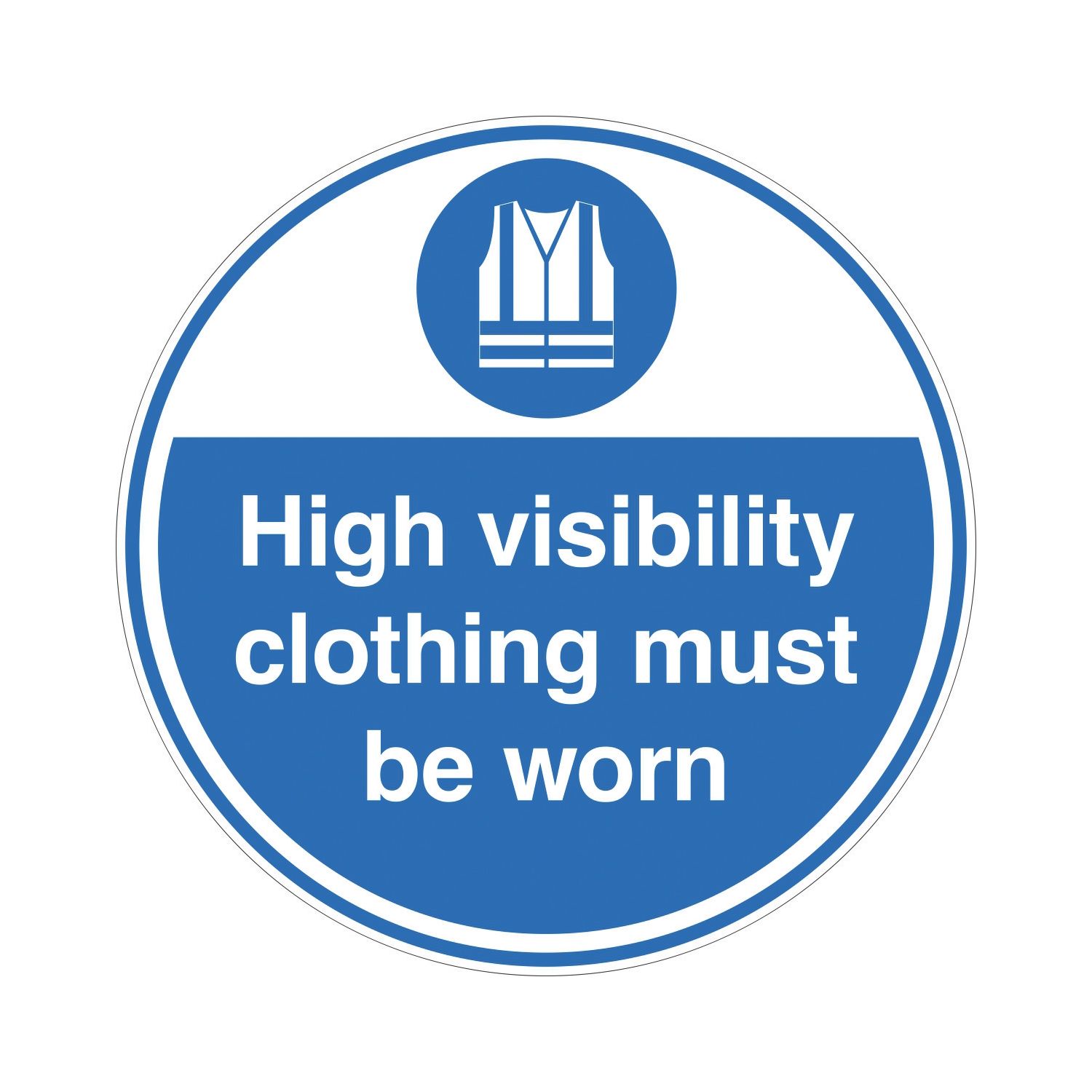 Essentials Hi Visibility Clothing Must Be Worn Floor Sign 450mm x 450mm (407YU)