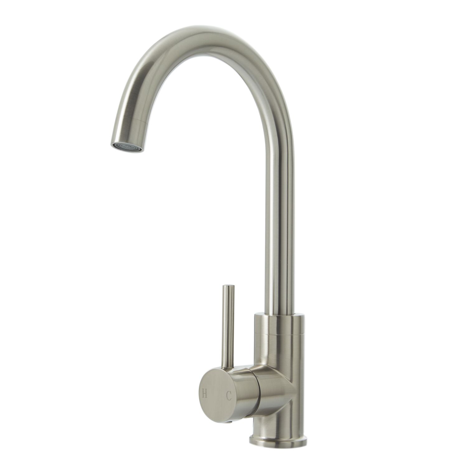 Highlife Bathrooms Eco Single Lever Sink Mixer Brushed Steel (408PW)