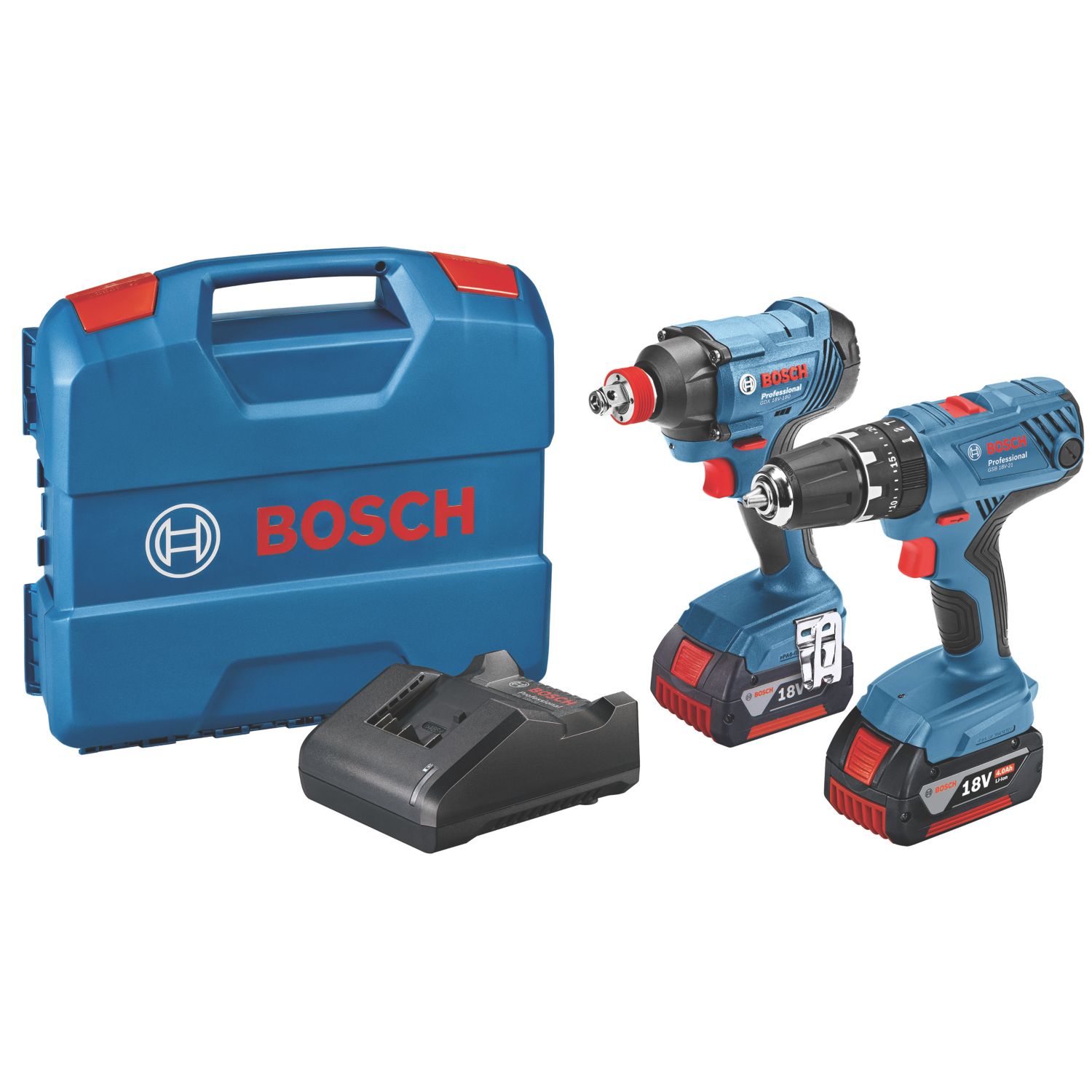 Bosch 0615990M53 18V 2 x 4.0Ah Li-Ion Coolpack Cordless Twin Pack (409KY)