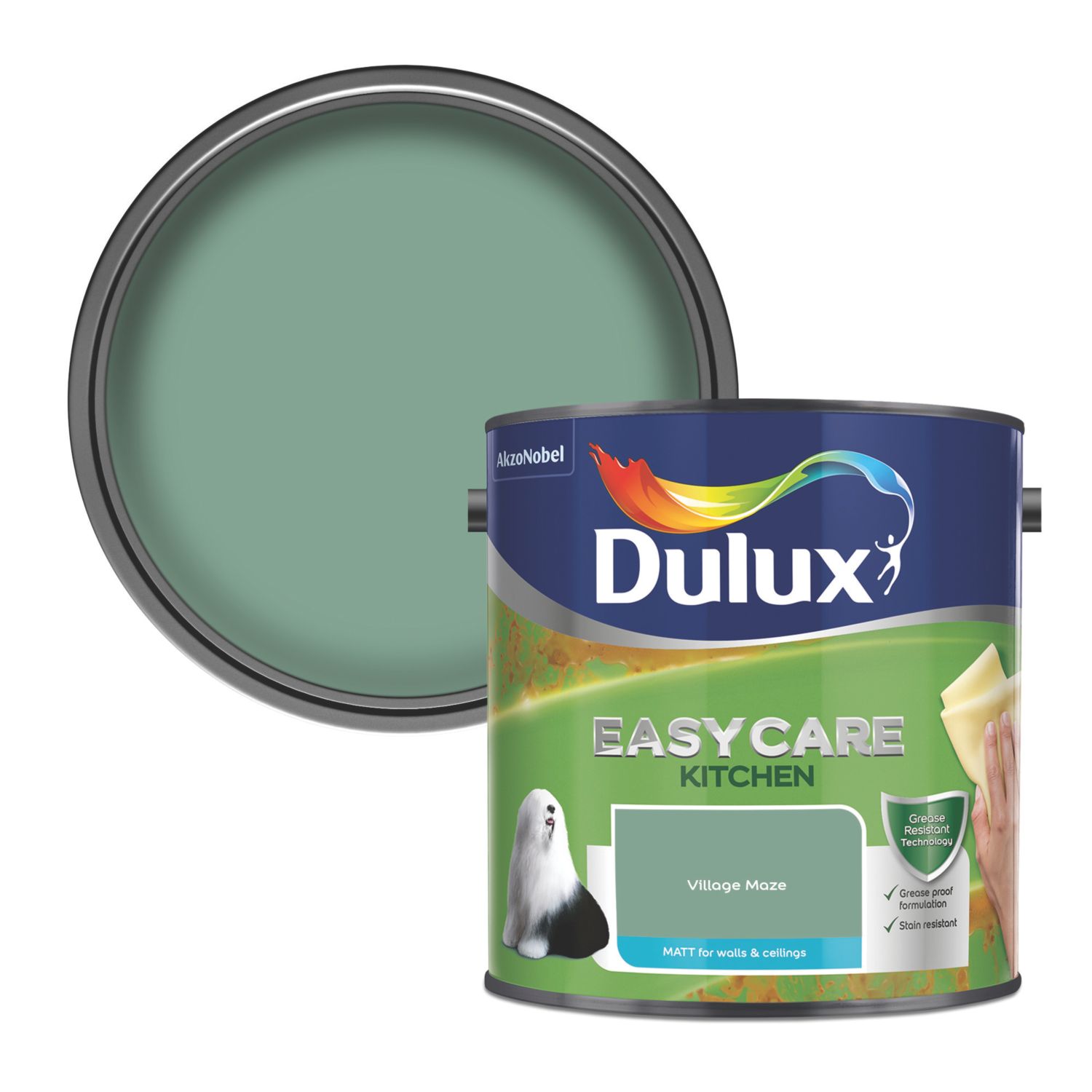 Dulux Easycare 2.5Ltr Village Maze Matt Emulsion Kitchen Paint (409RT)