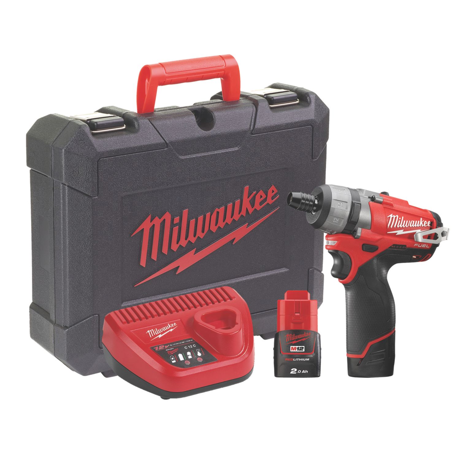 Milwaukee M12CD-202C 12V 2 x 2.0Ah Li-Ion RedLithium Brushless Cordless Screwdriver (409XH)