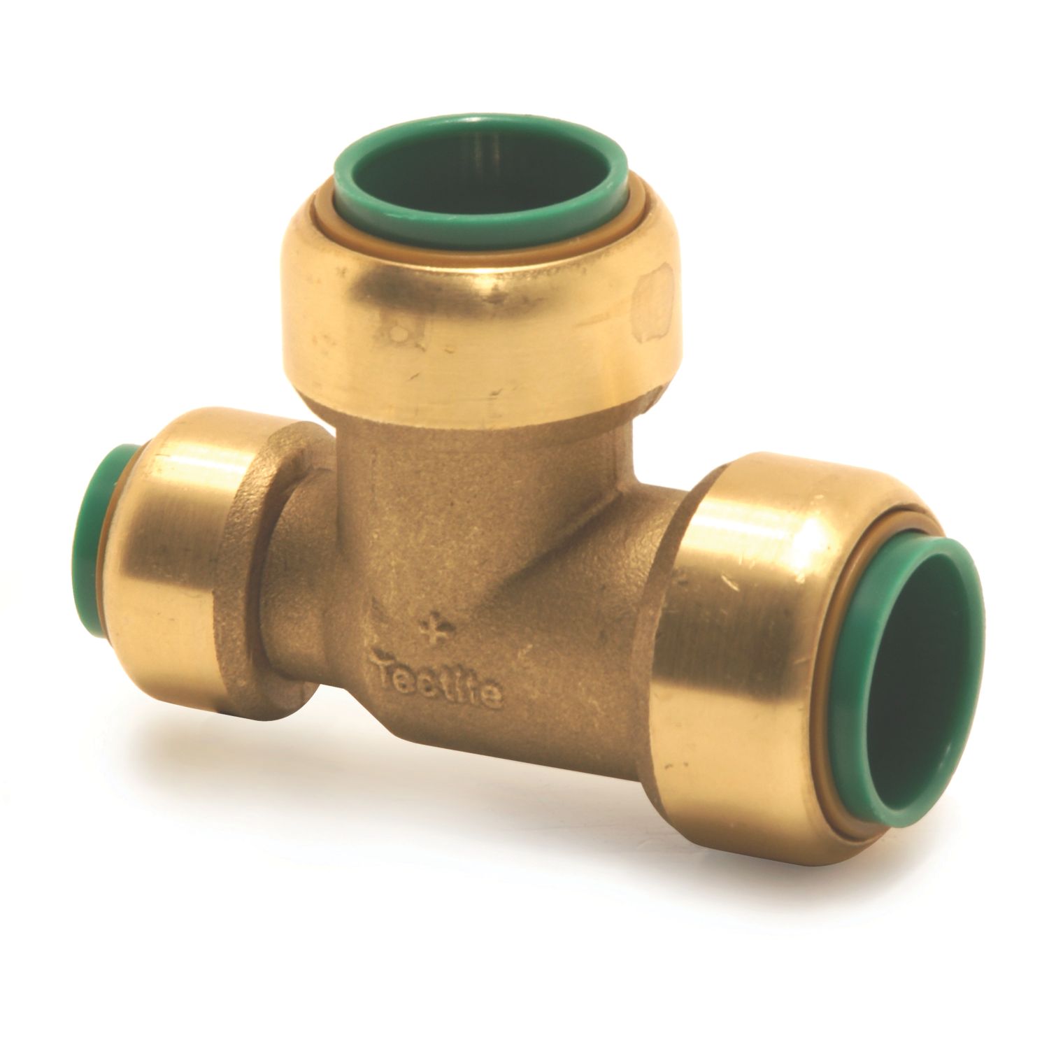 Tectite Classic T26 Brass Push-Fit Reducing Red Tee One End Reduced 3/4" x 1/2" x 3/4" (410KH)