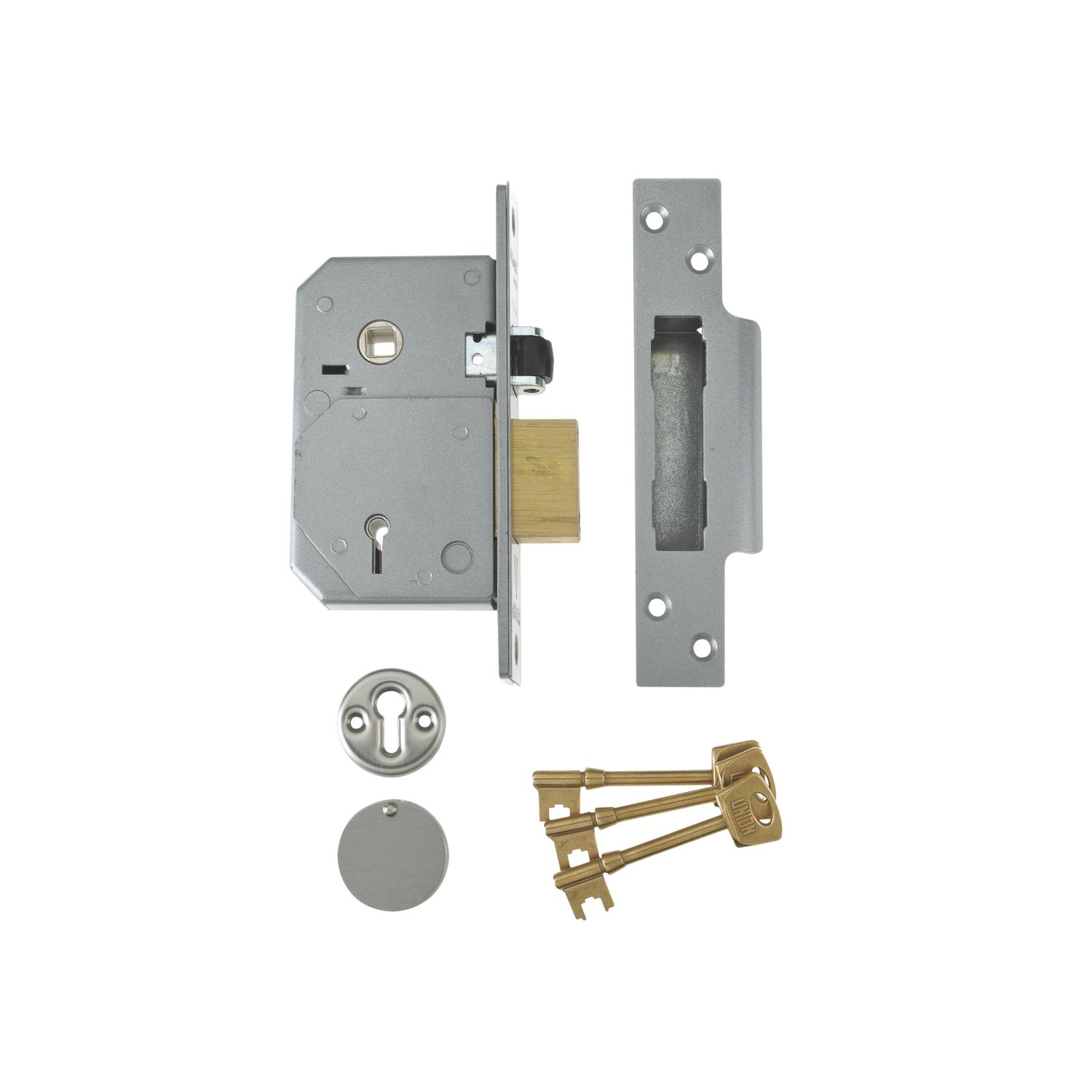 Union Fire Rated Satin Chrome BS 5-Lever Mortice Sashlock 67mm Case - 40mm Backset (4120P)