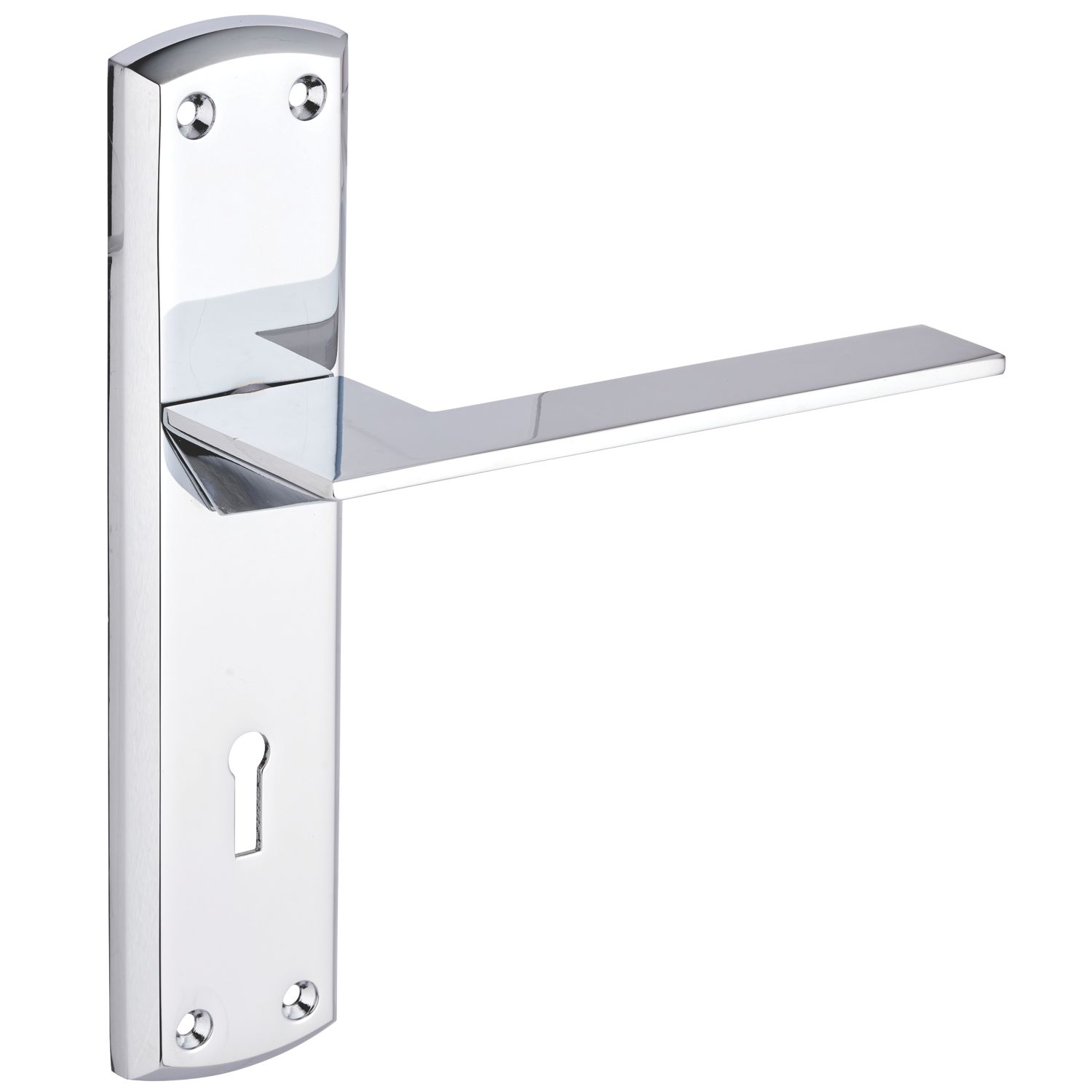 Smith & Locke Marloes Fire Rated Lever Lock Door Handle Pair Polished Chrome (412HY)