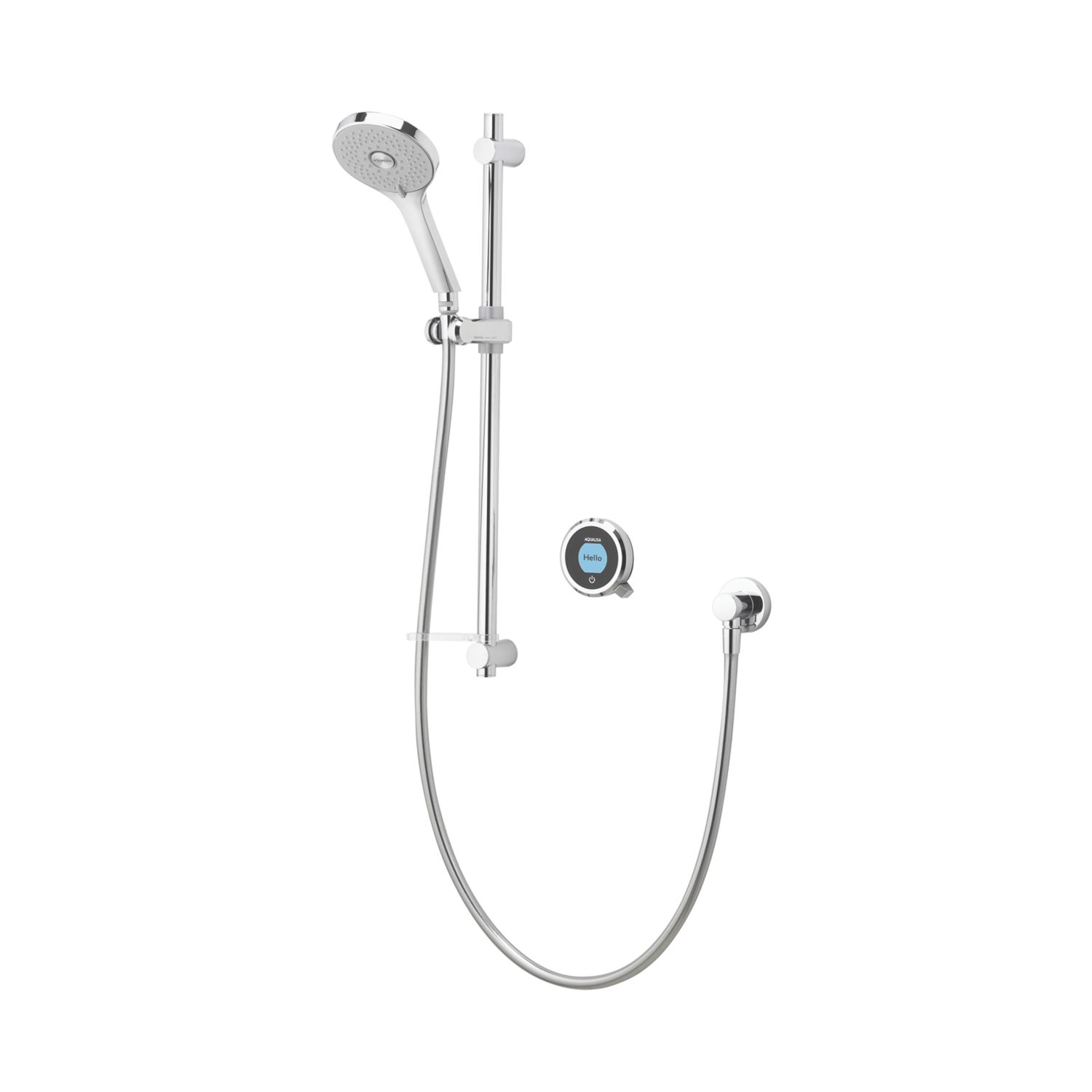 Aqualisa Optic Q HP/Combi Rear-Fed Chrome Thermostatic Single Outlet Smart Shower with Adjustable Head (413AJ)
