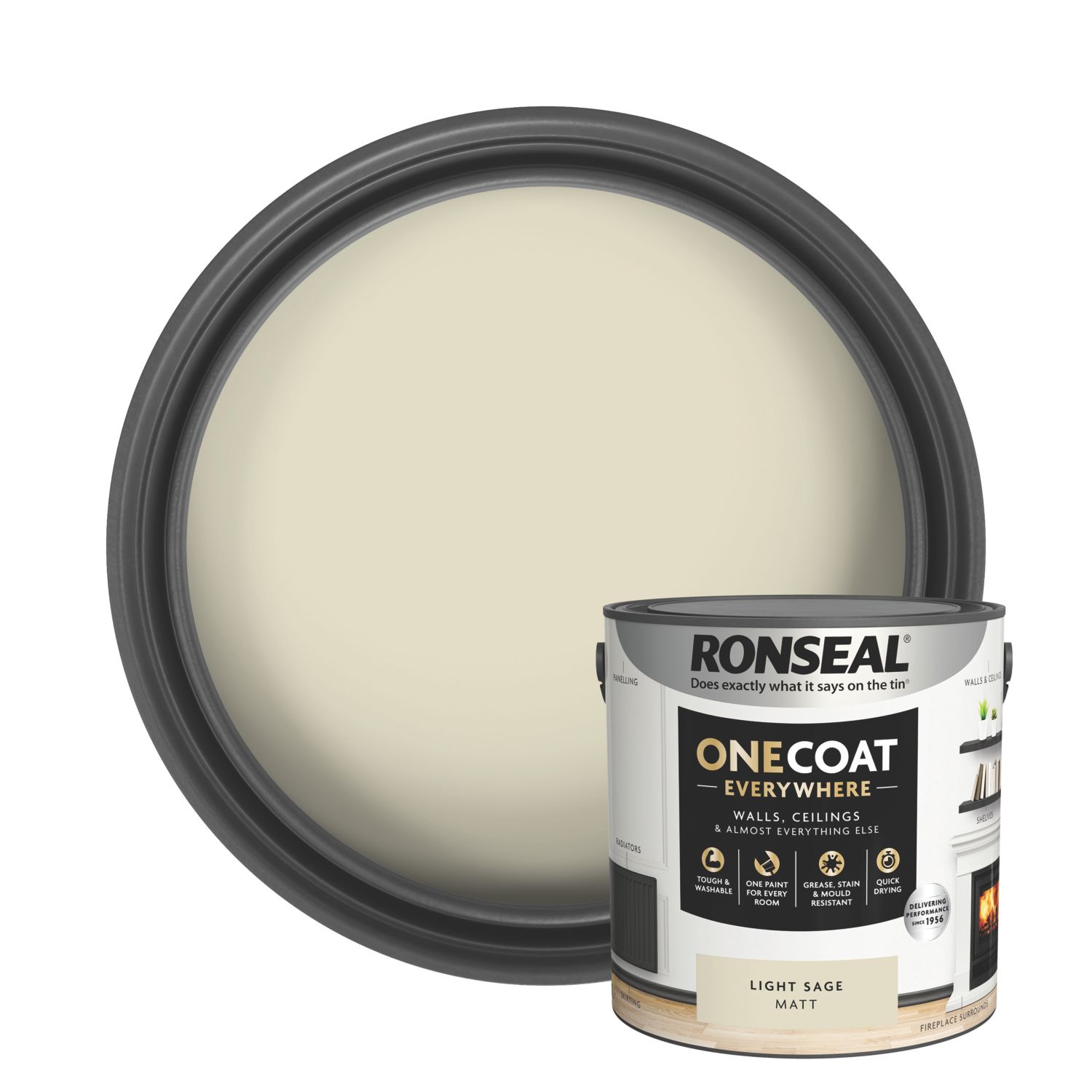 Ronseal 2.5Ltr Light Sage Matt Emulsion Multi Surface Paint (413CE)