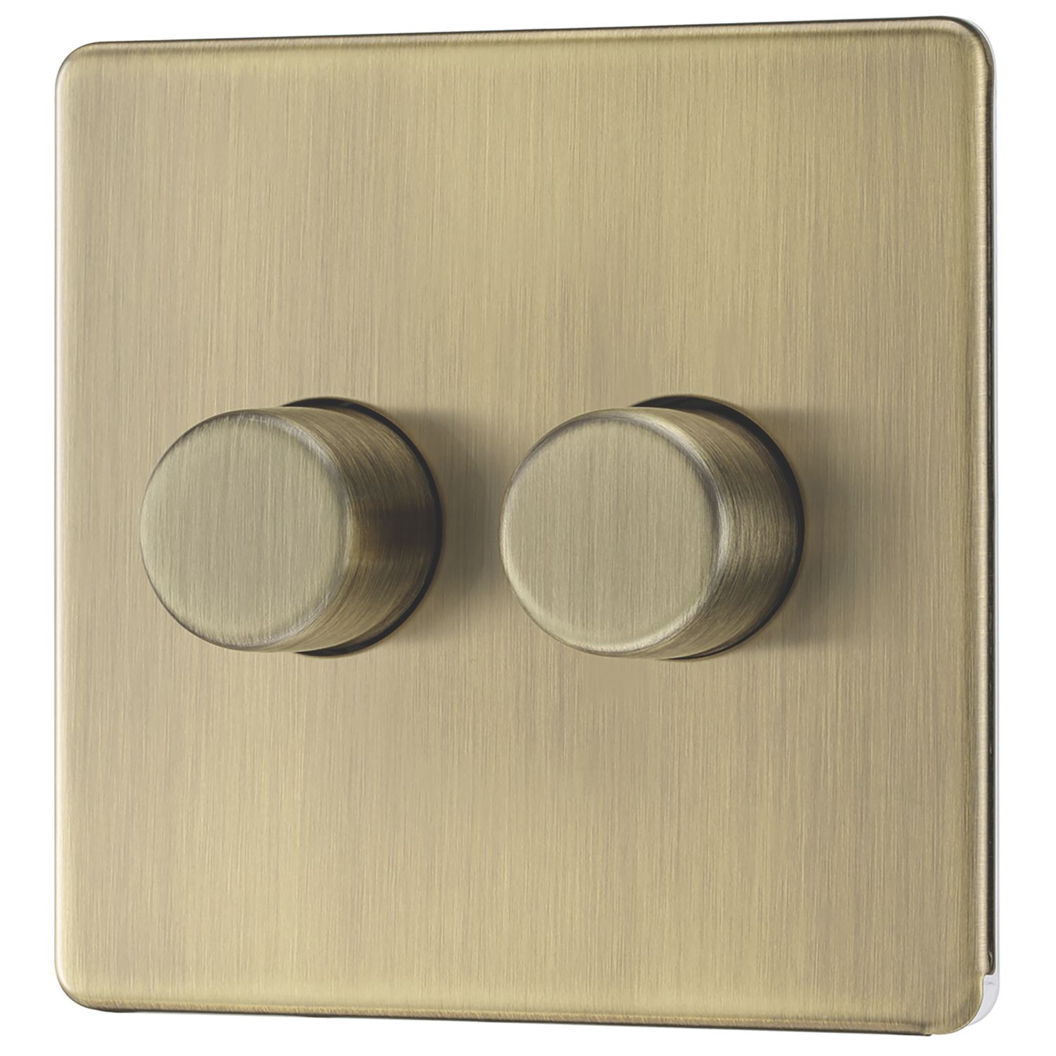 LAP 2-Gang 2-Way LED Dimmer Switch Antique Brass with Colour-Matched Inserts (414PN)