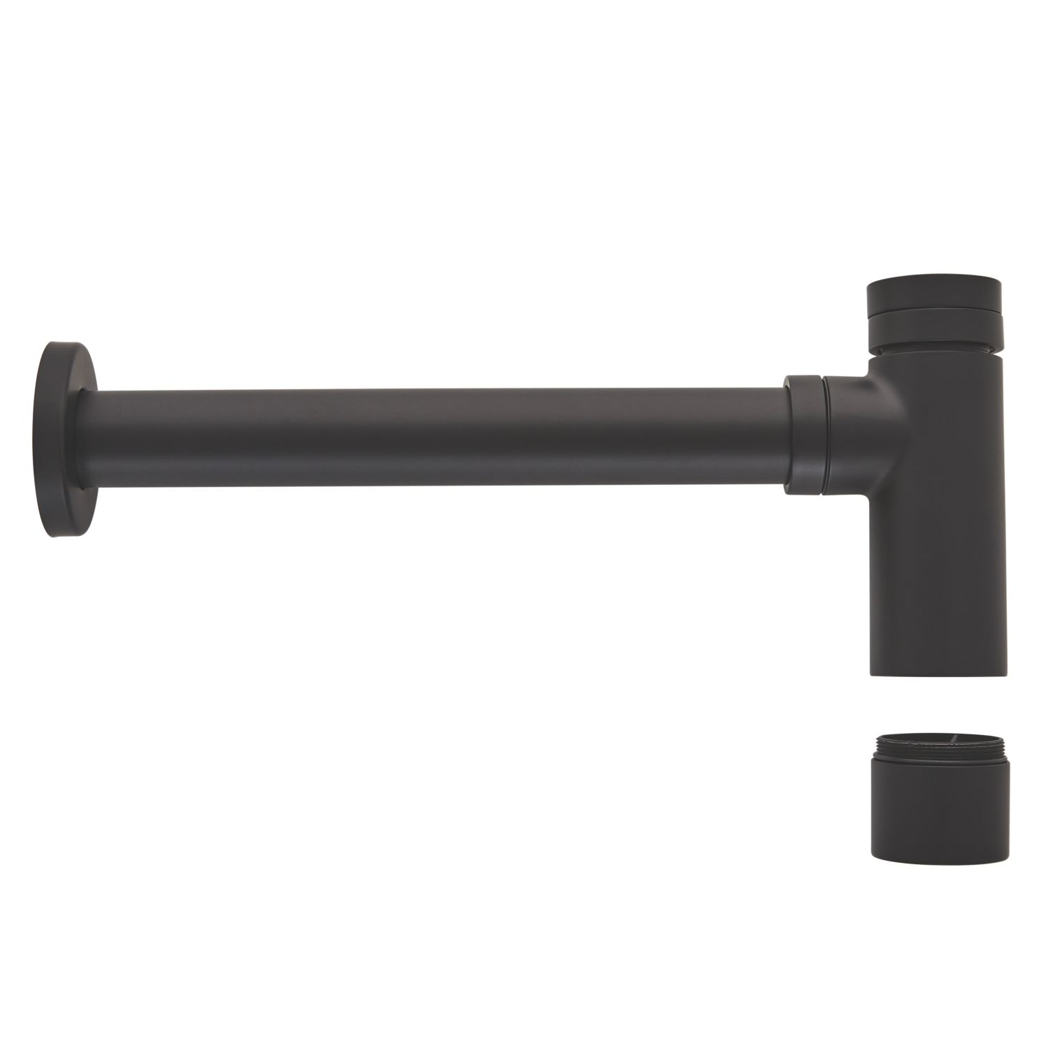 Highlife Bathrooms Round Metal Bottle Trap Matt Black 50mm (415RW)