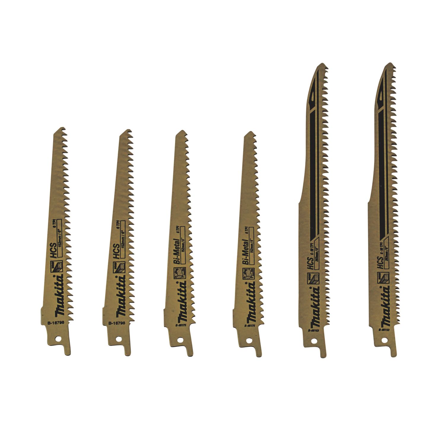Makita B-44432 Multi-Material Reciprocating Saw Blade Set 6 Pieces (4160R)