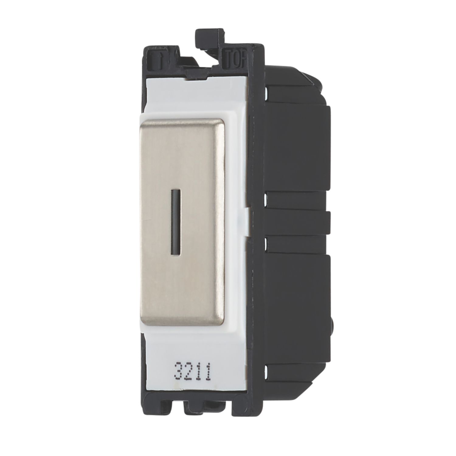 Contactum 20AX Grid DP Key Switch Brushed Steel with White Inserts (416RV)