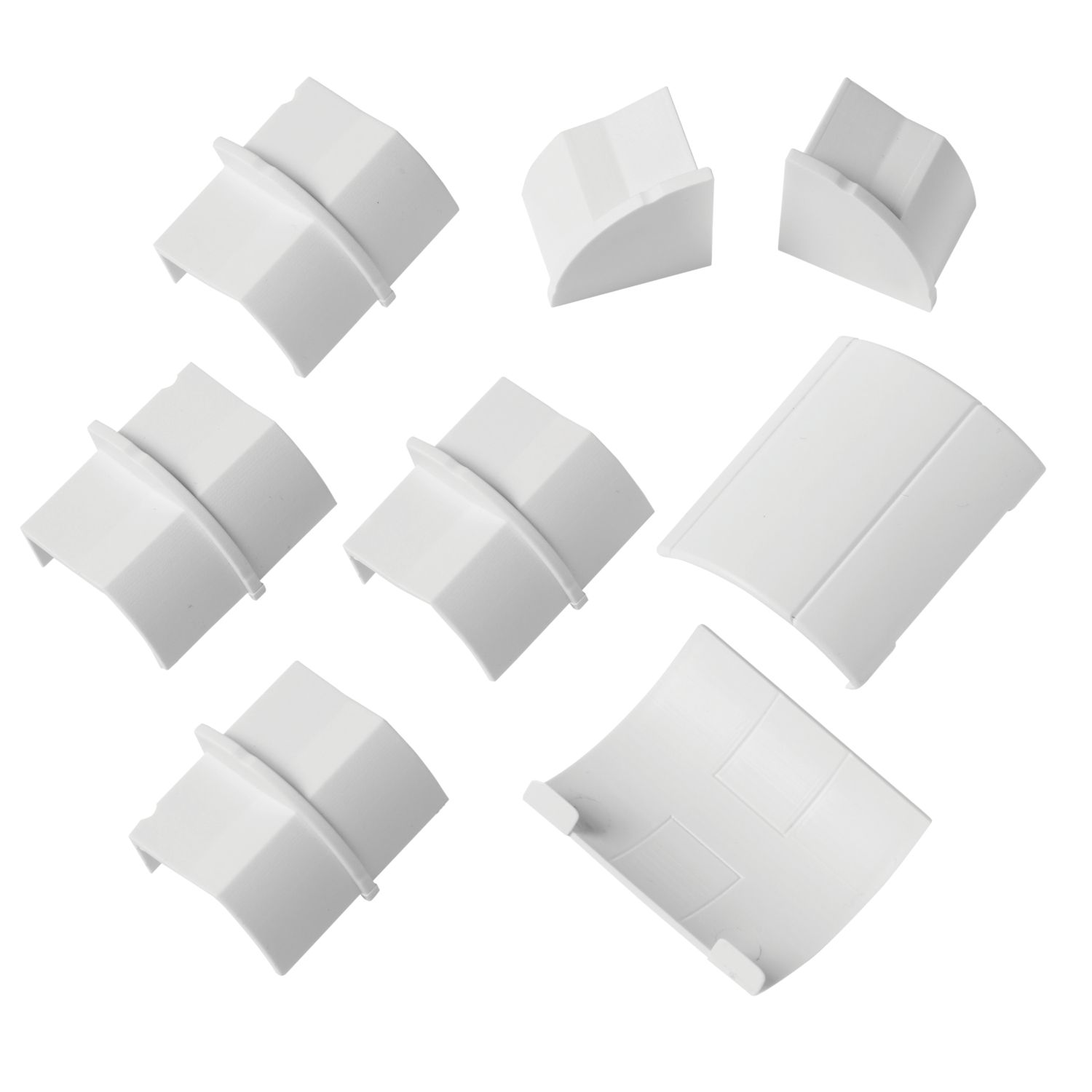 D-Line Plastic White Decorative Trunking Floor Trim Accessories Pack 8 Pcs (4175F)