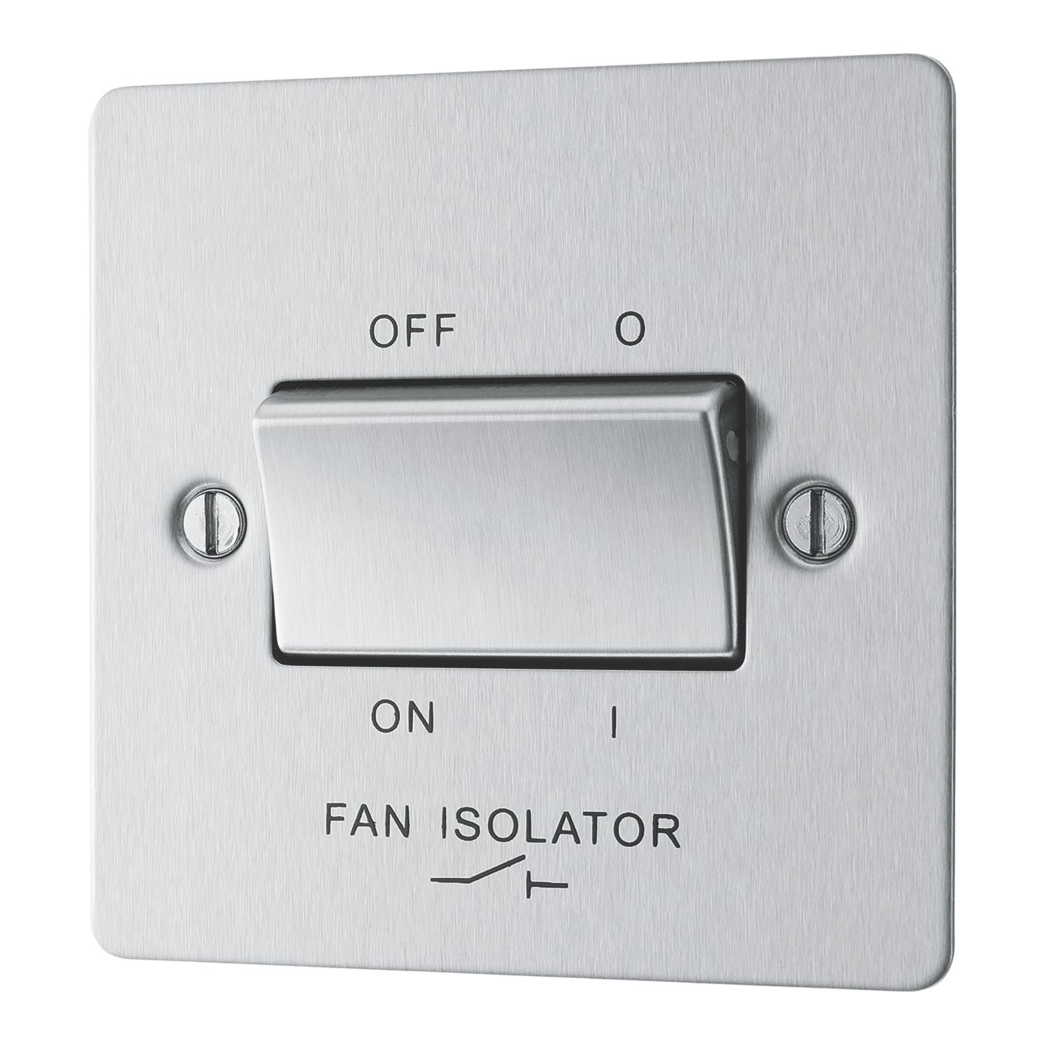 LAP 10A 1-Gang 3-Pole Fan Isolator Switch Brushed Stainless Steel (417PN)