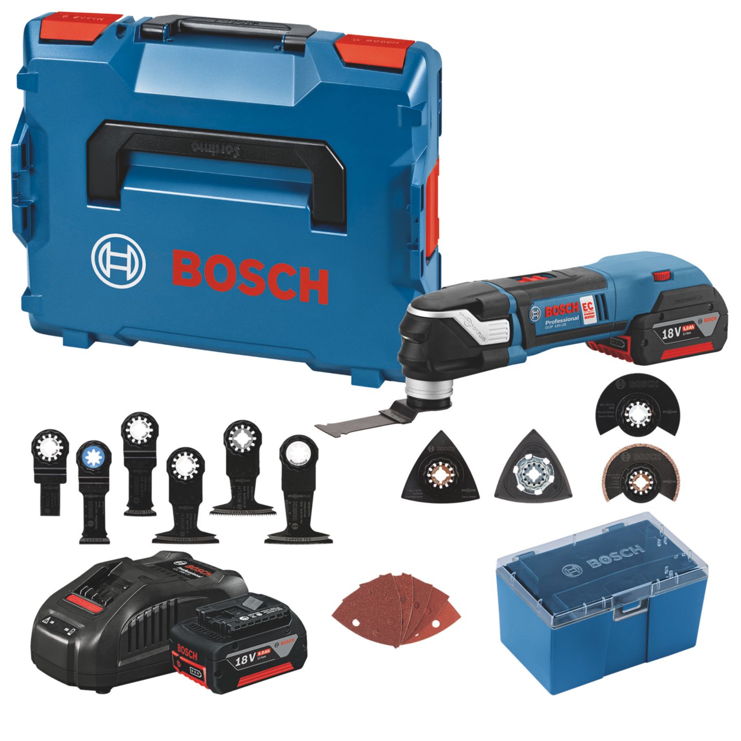Bosch GOP 18V-28 18V 2 x 5.0Ah Li-Ion CoolPack Brushless Cordless Multi-Tool (417YW)