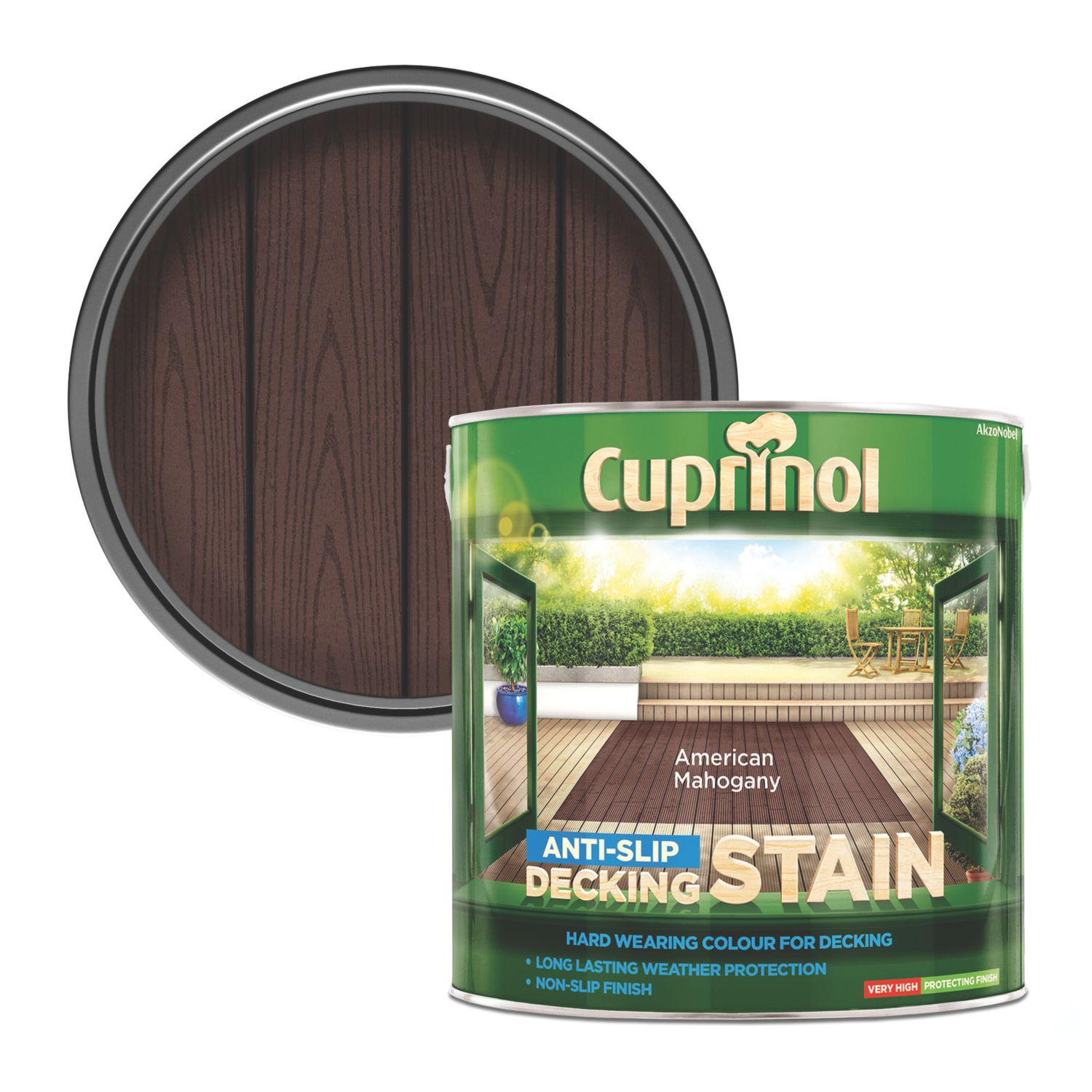 Cuprinol 2.5Ltr American Mahogany Anti Slip Decking Stain (41895)