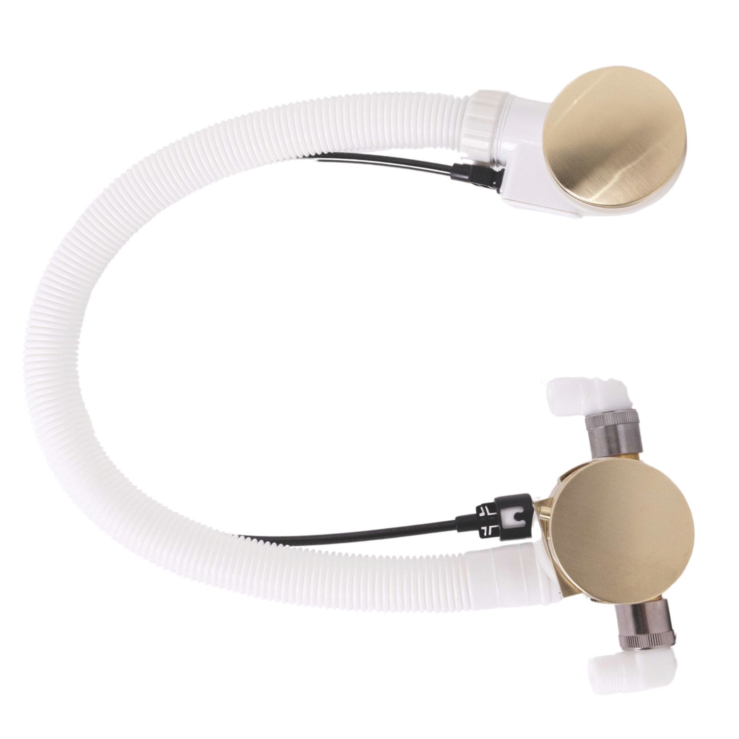 ETAL Freeflow Brushed Brass Round Head Bath Overflow Filler Tap With Pop-Up Waste (419VN)