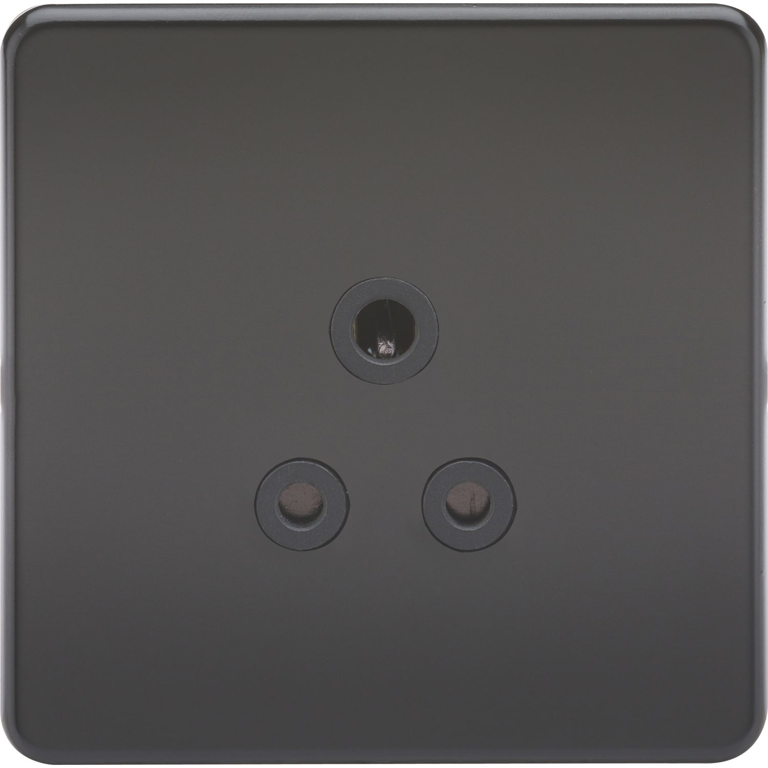 Knightsbridge 5A 1-Gang Unswitched Socket Matt Black with Black Inserts (420TY)