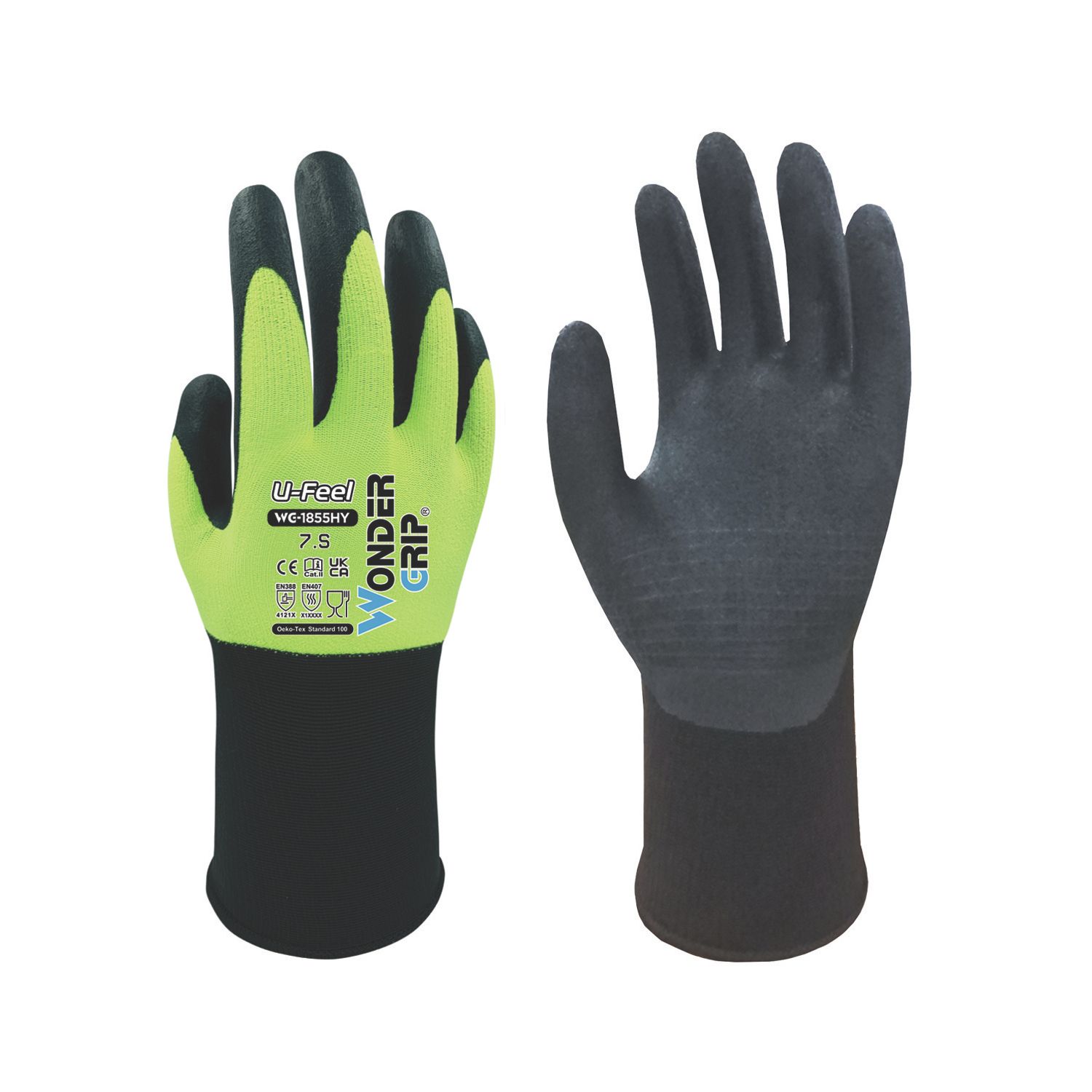 Wonder Grip WG-1855HY U-Feel General Handling Gloves Yellow Small (420VJ)