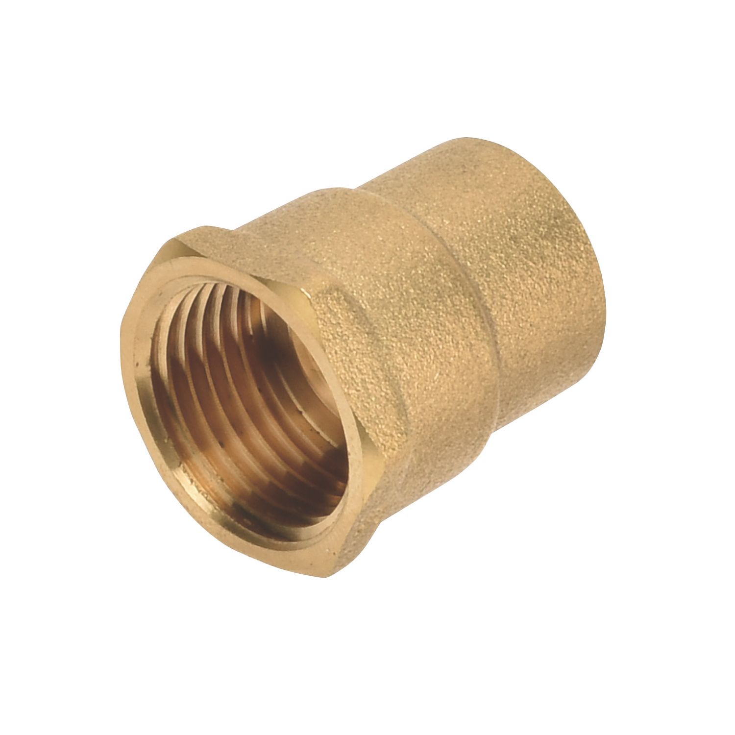 Flomasta Brass End Feed Equal Female Coupler 15mm x 1/2" (421KR)