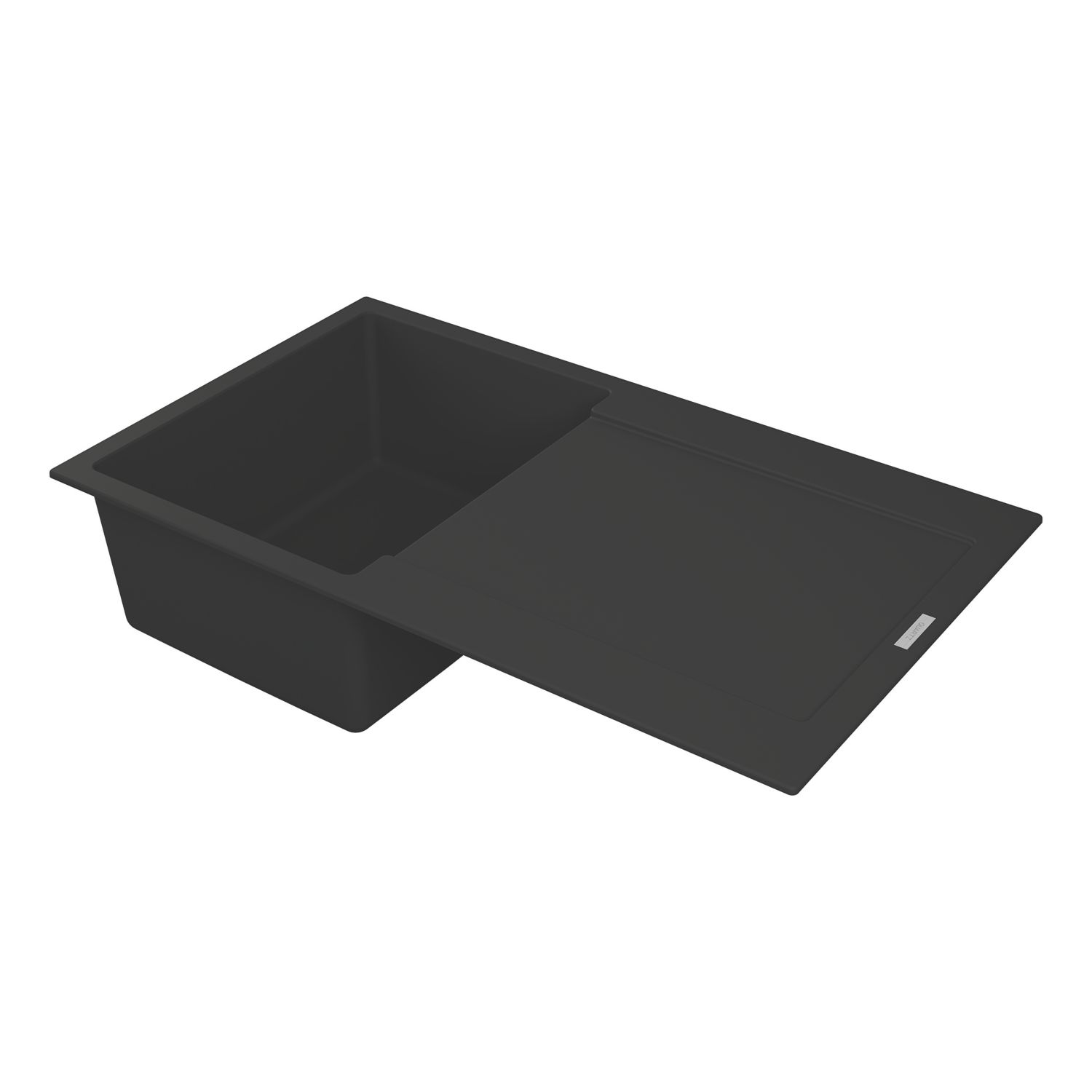 Carysil GD100-MB 1 Bowl Granite Composite Kitchen Sink Midnight Black Reversible 860mm x 500mm (421RE)